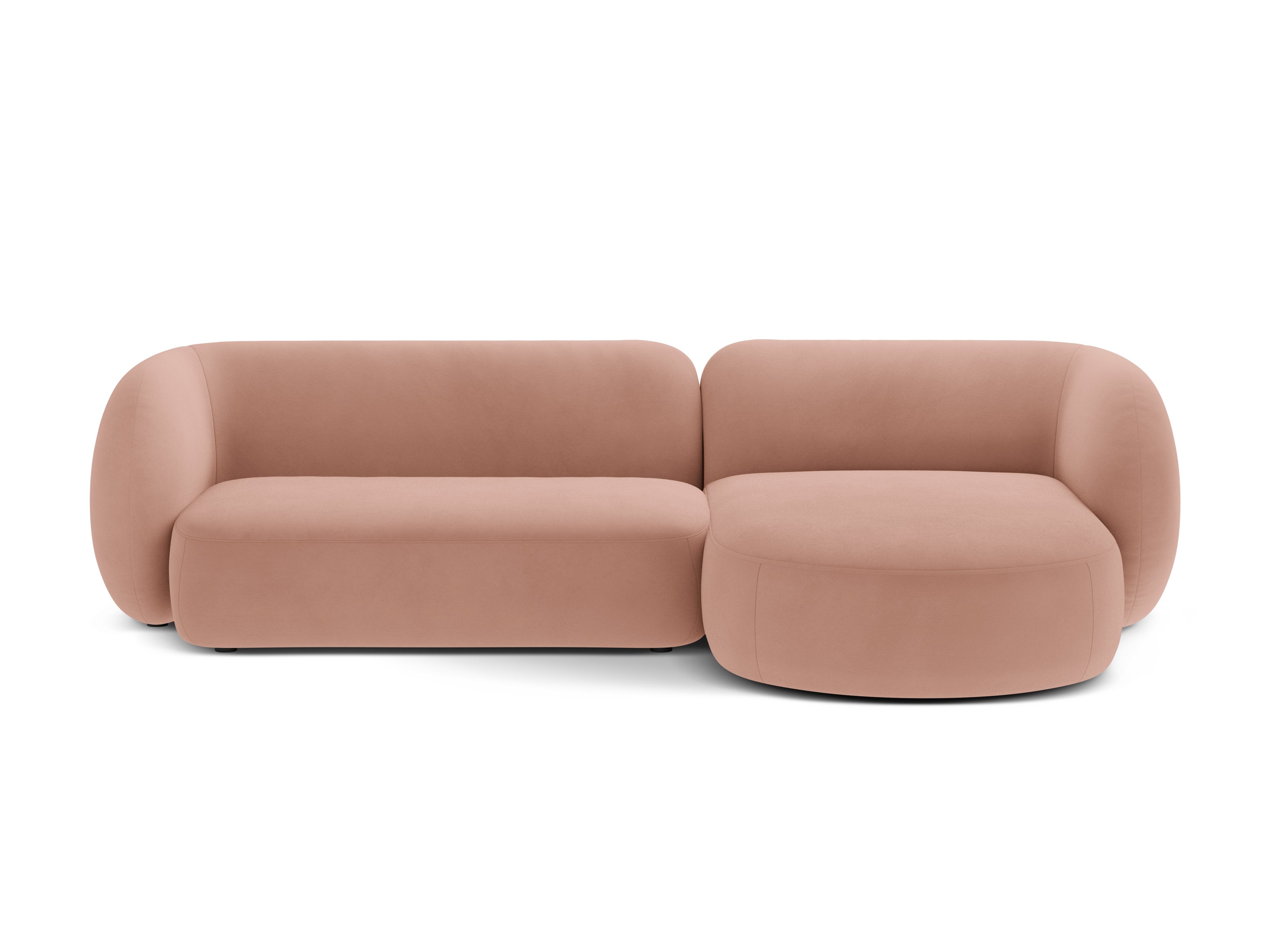 Fluwelen hoekbank rechts 3-zits KATE roze