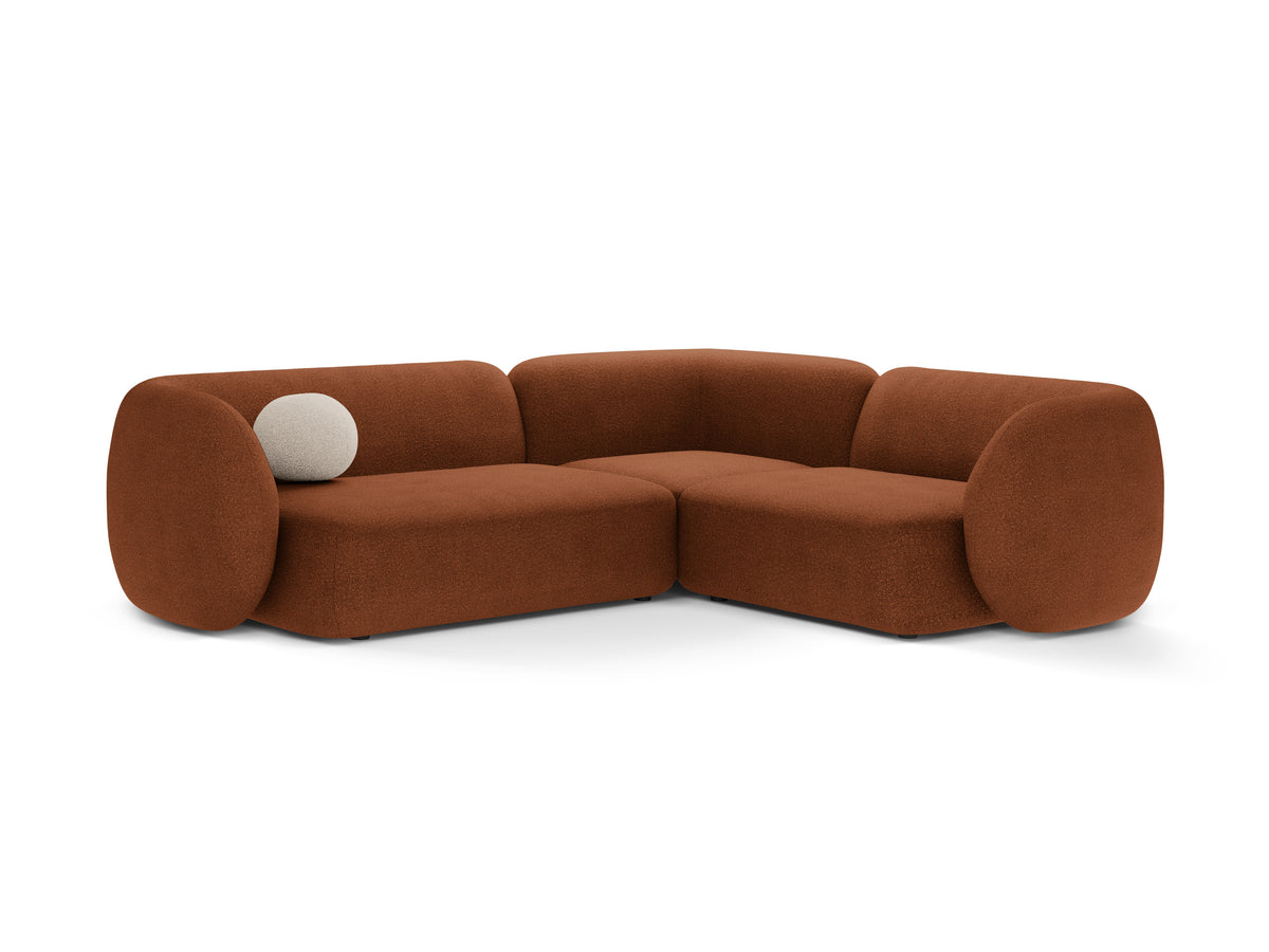Narożnik prawostronny 4-osobowy KATE terracotta boucle – Micadoni
