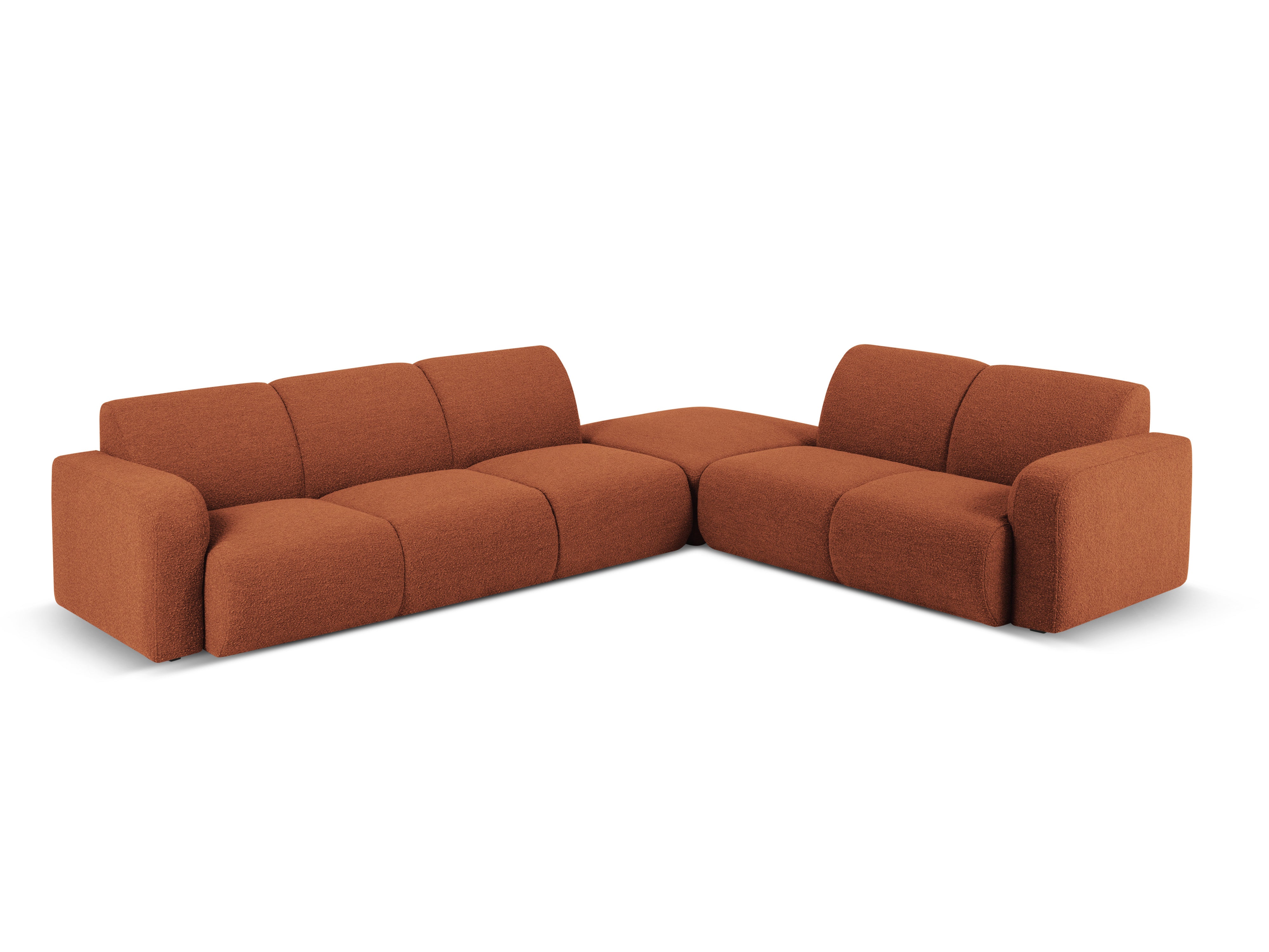 Narożnik w tkaninie boucle prawostronny otwarty MOLINO terracotta Micadoni Eye on Design