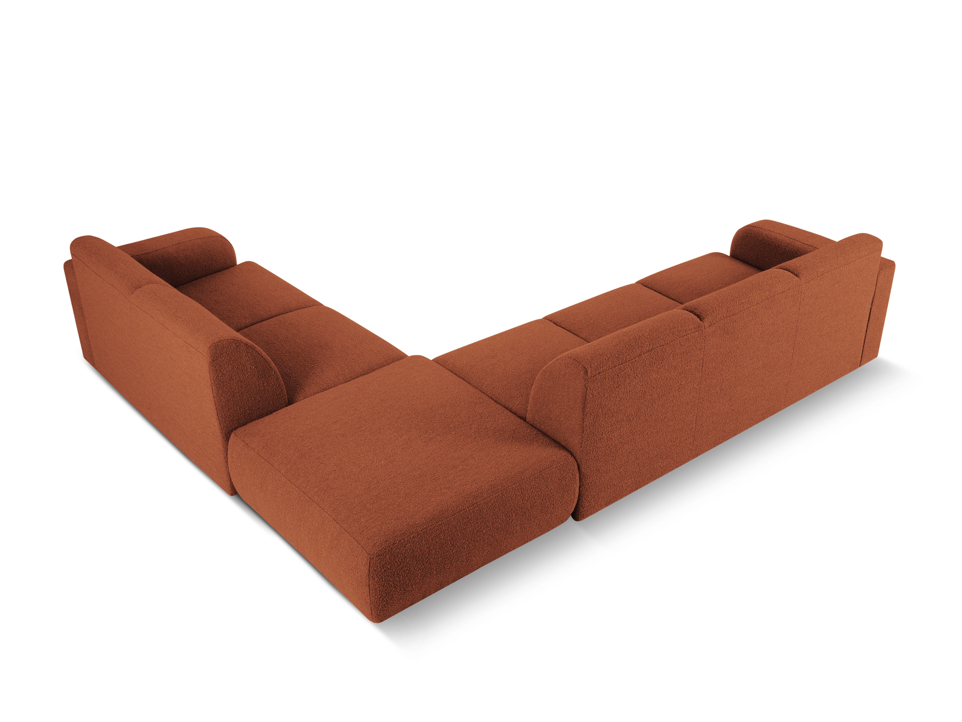 Narożnik w tkaninie boucle prawostronny otwarty MOLINO terracotta Micadoni Eye on Design