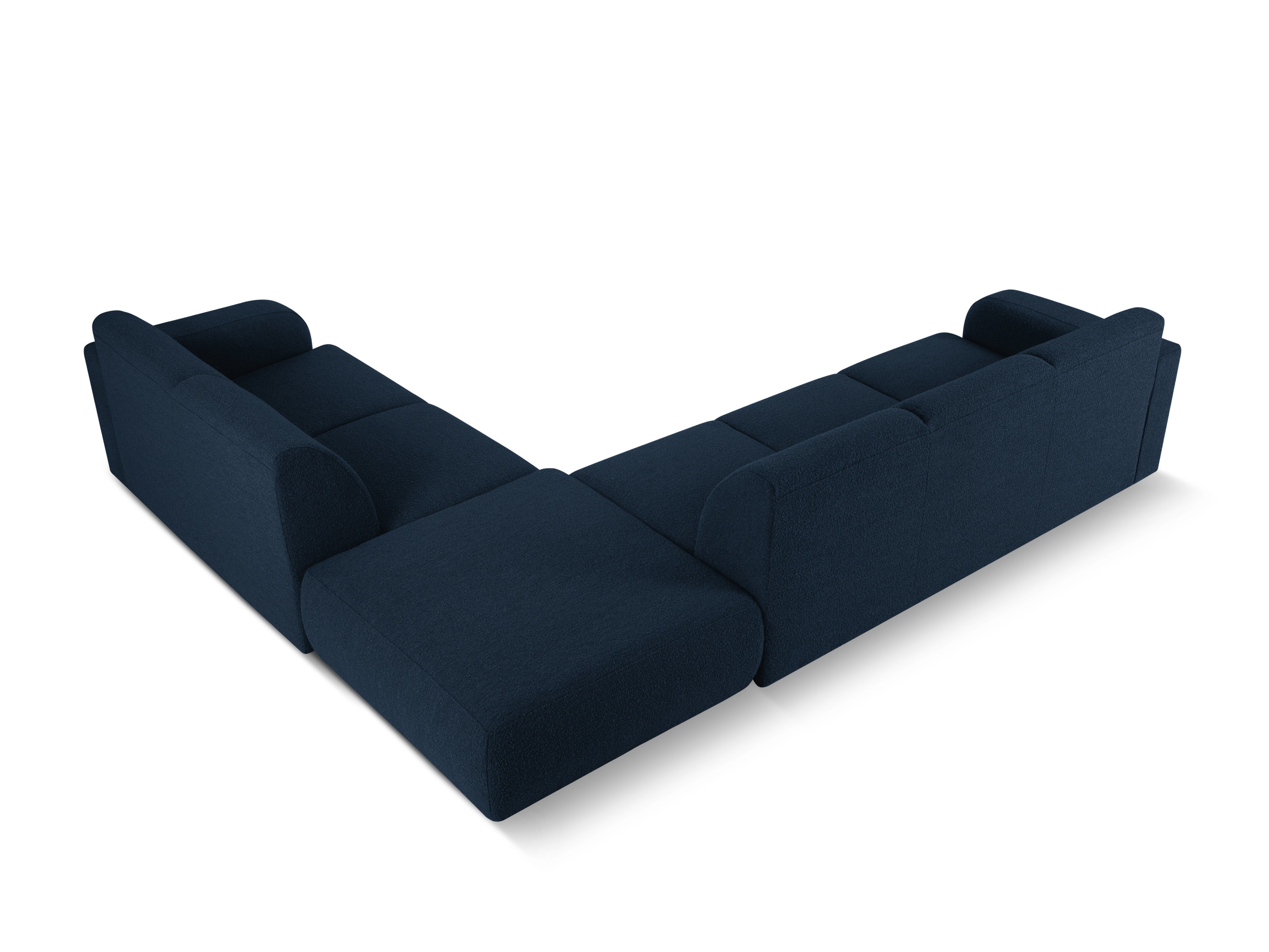 Narożnik w tkaninie boucle prawostronny otwarty MOLINO granatowy Micadoni Eye on Design