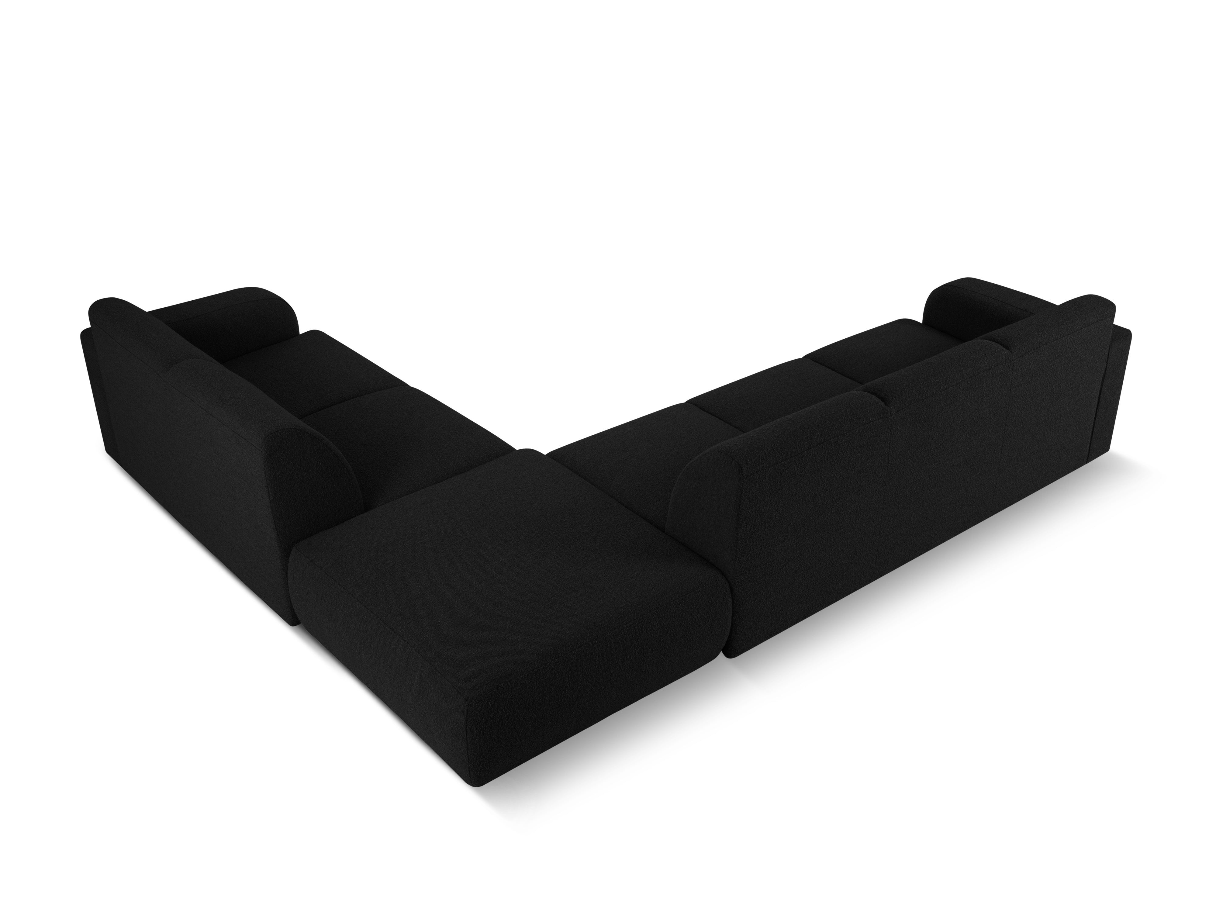 Narożnik w tkaninie boucle prawostronny otwarty MOLINO czarny Micadoni Eye on Design