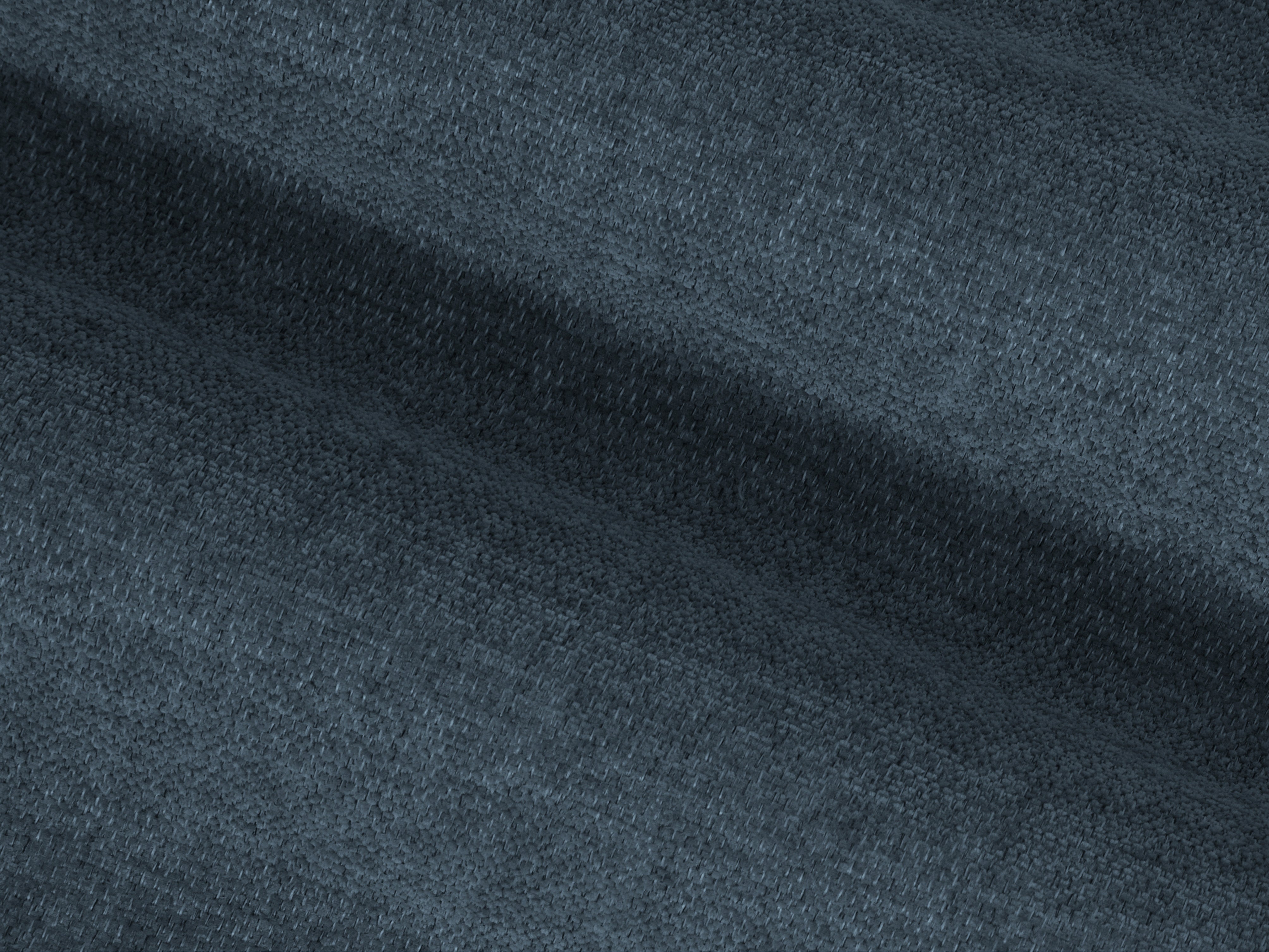 Rechthoekige L-vormige hoekbank rechts BEMY donkerblauw chenille