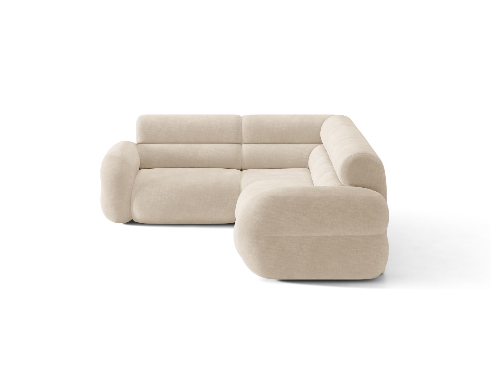 L-vormige linker NEO hoekbank in lichtbeige chenille