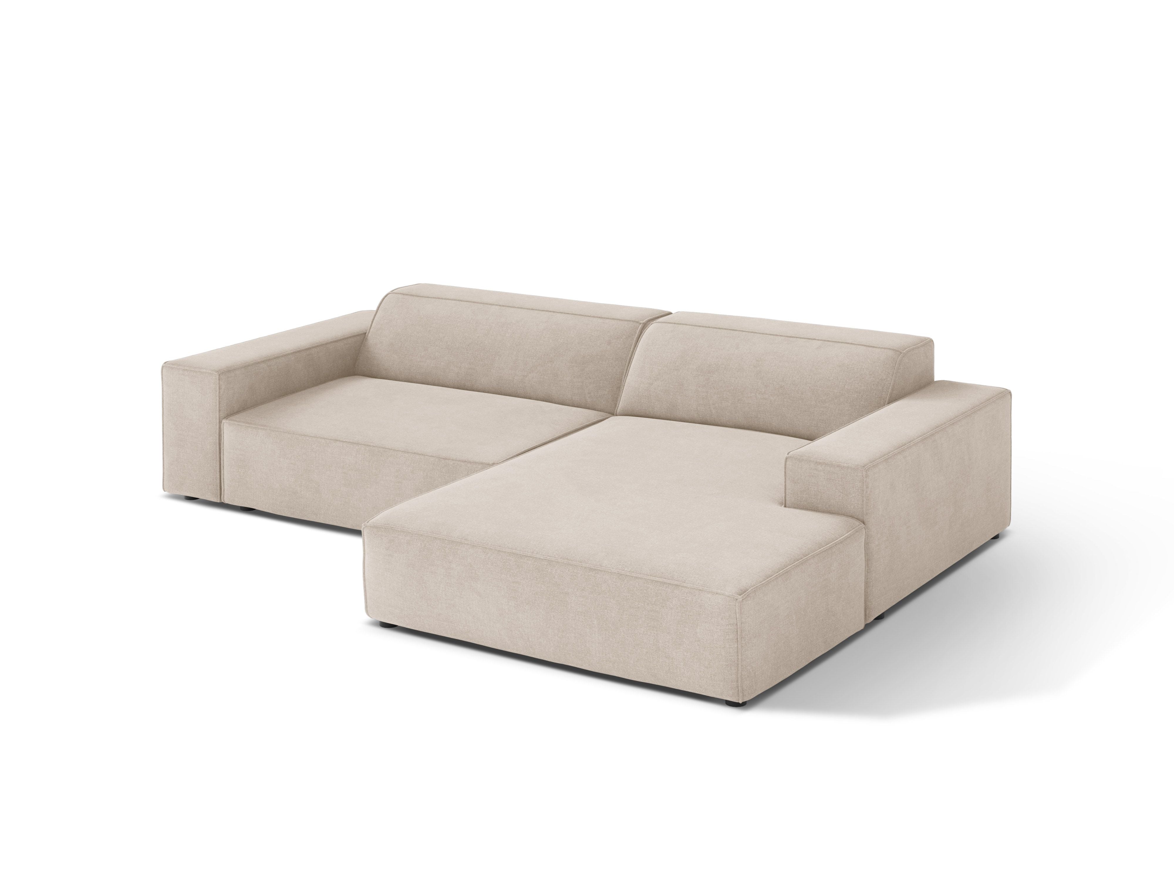 Rechthoekige 3-zits hoekbank JODIE in beige tweed