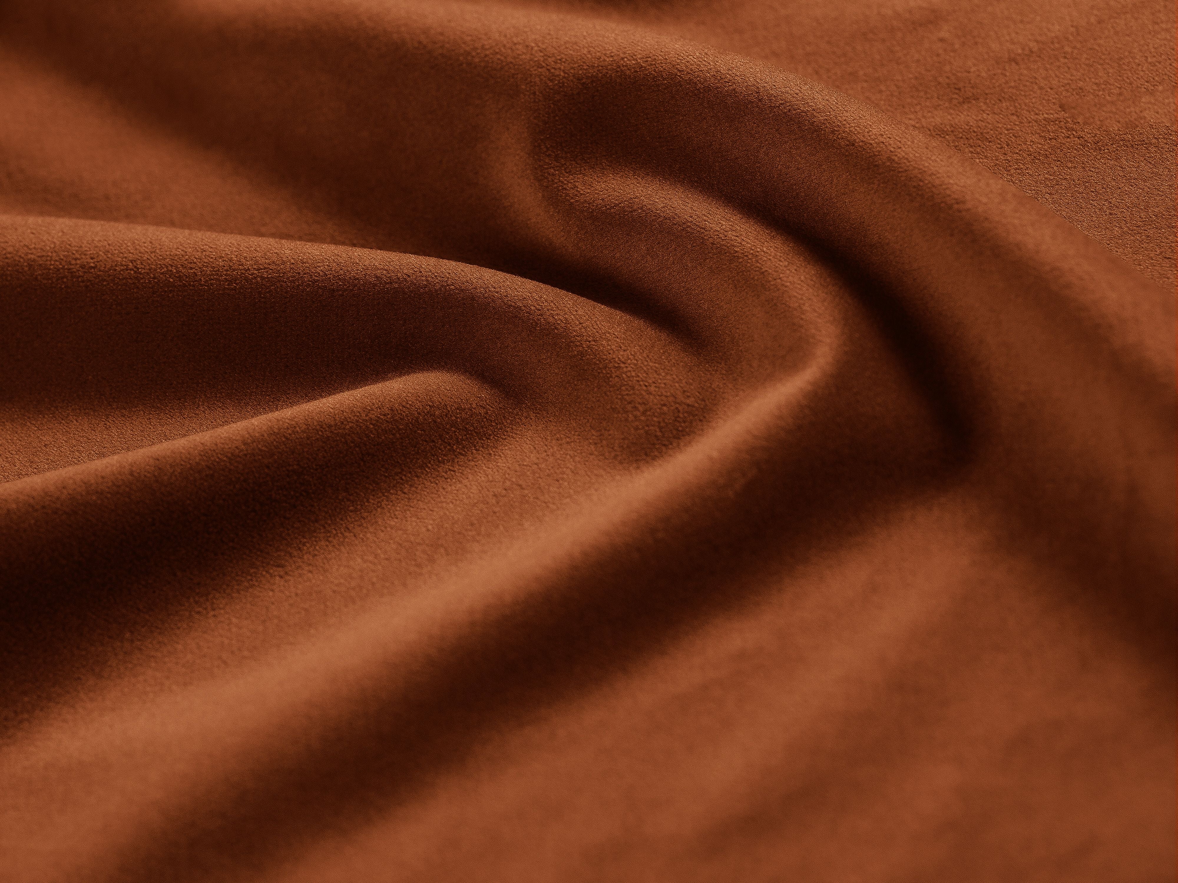 Velvet hoekbank rechts 3-zits JODIE baksteenrood