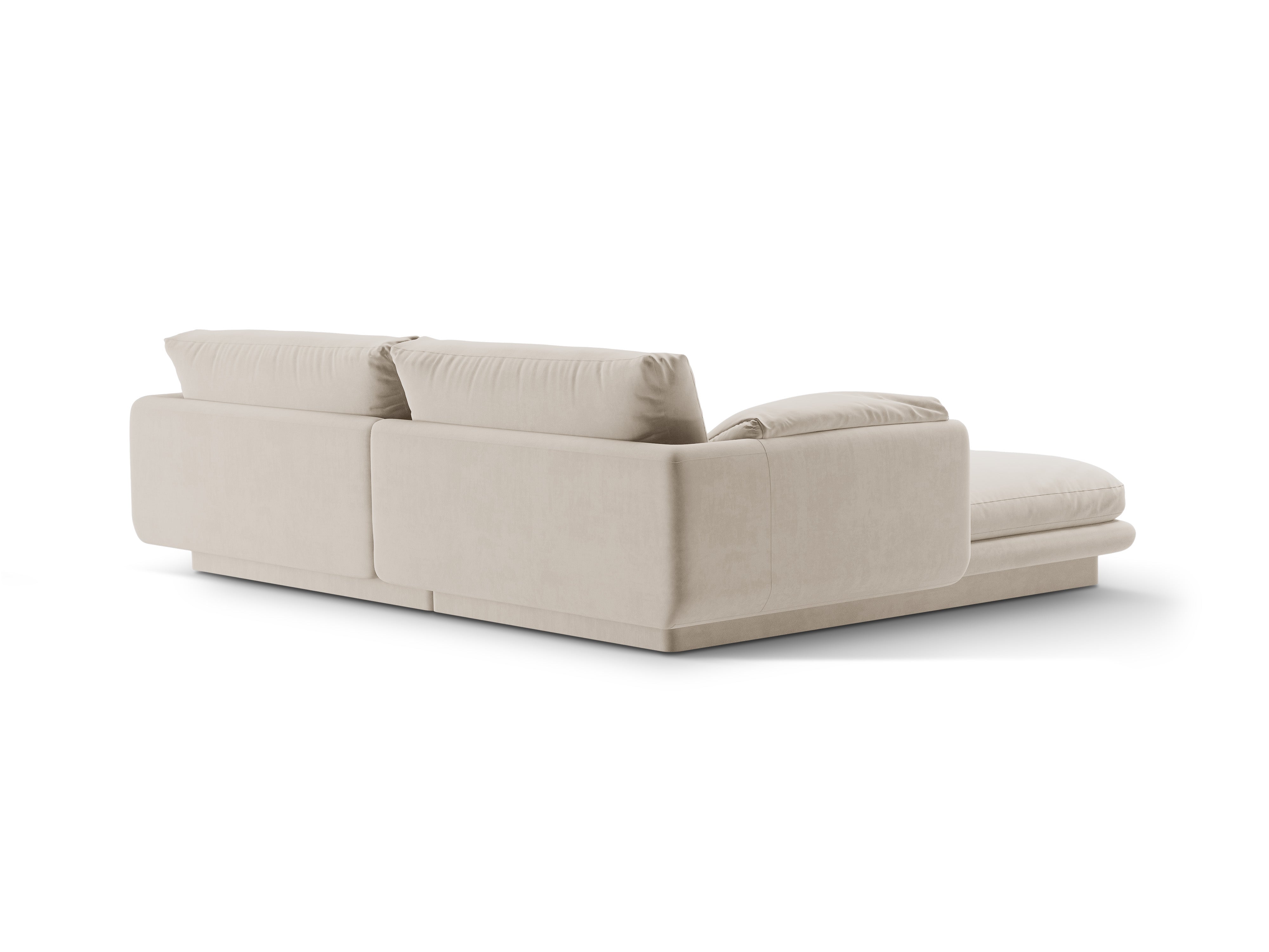 Turino Ecru Velvet Velvet 3-Personen rechtsseitig