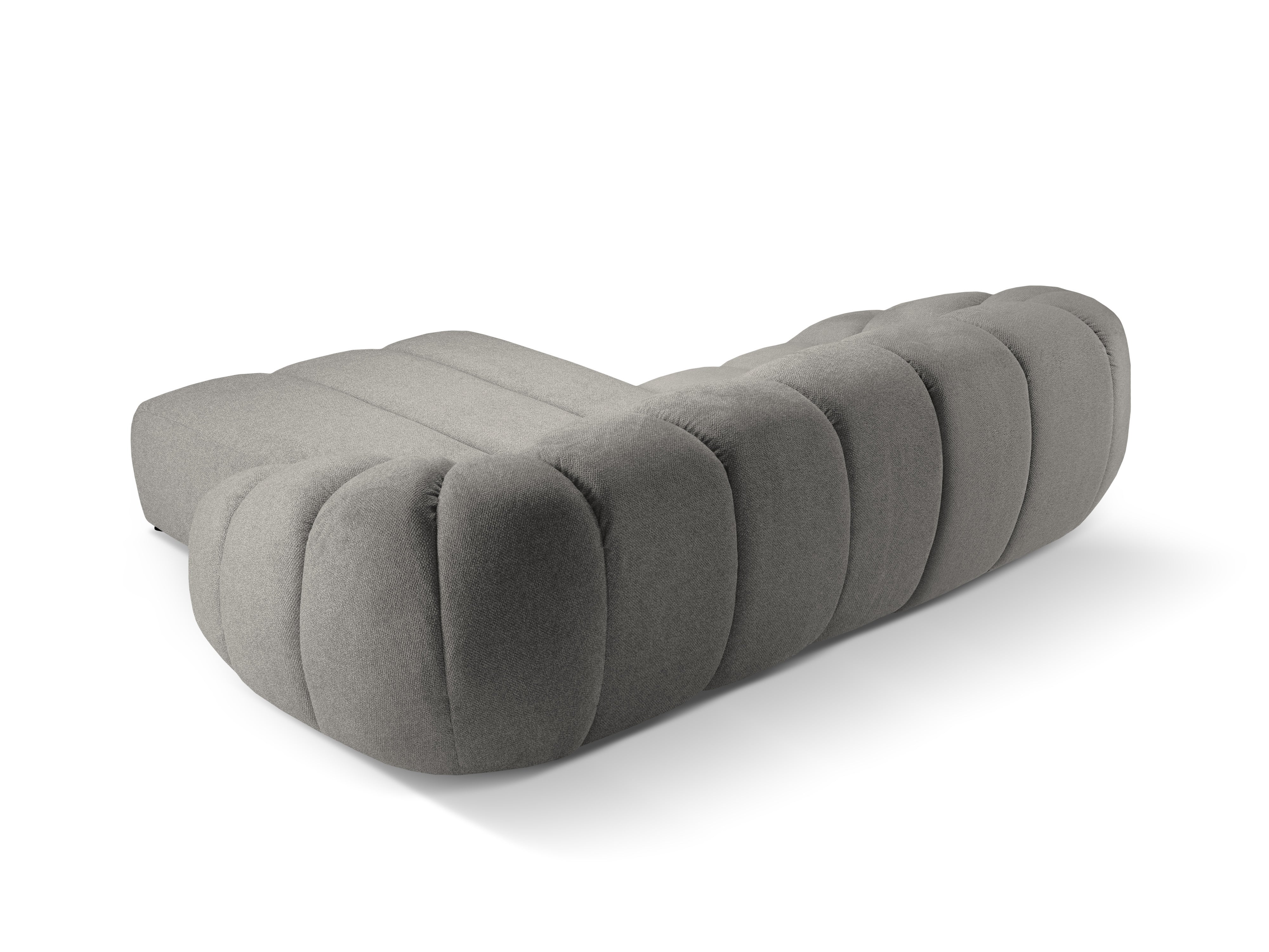 Driepersoons hoekbank rechts DIANA lichtgrijs chenille