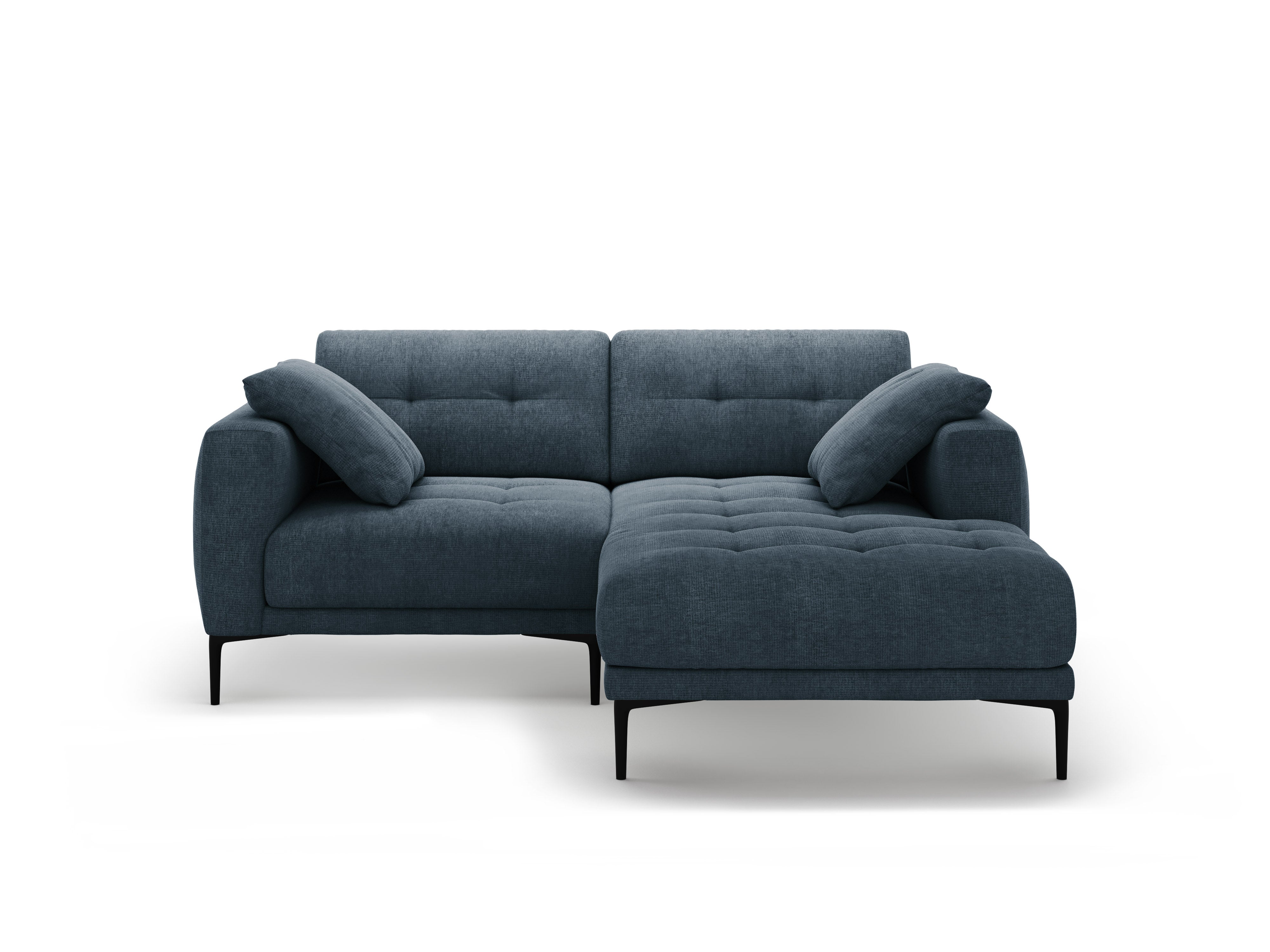Right-facing corner sofa BEMY dark blue chenille