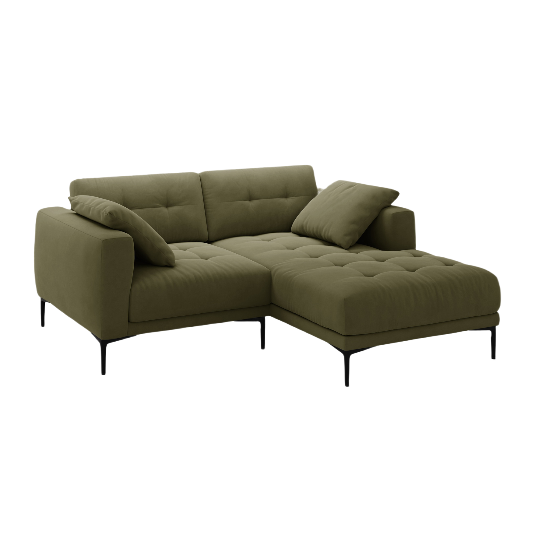 Sofa rechteckig, samtig BEMY, grün
