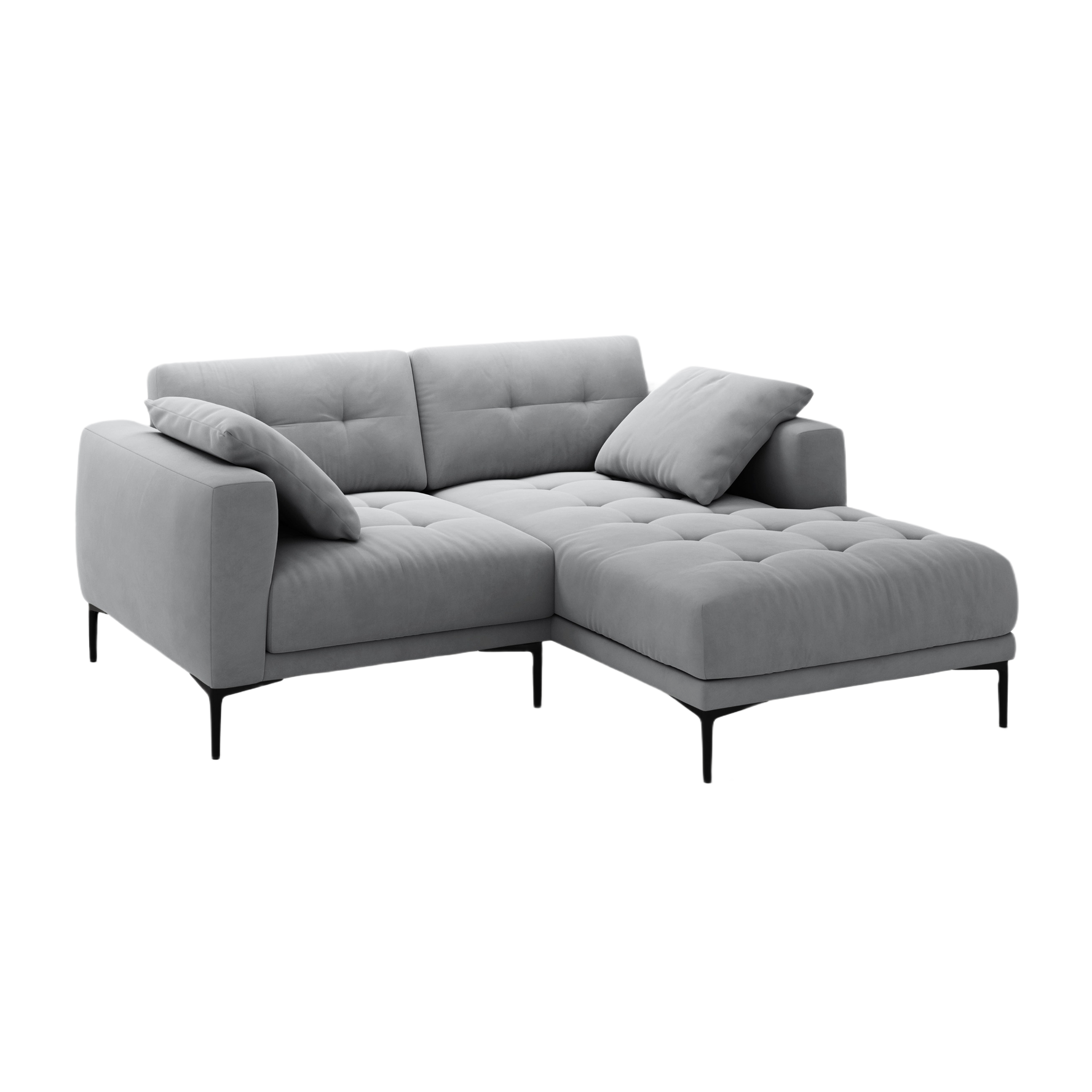 Sofa rechteckig, samtig BEMY grau
