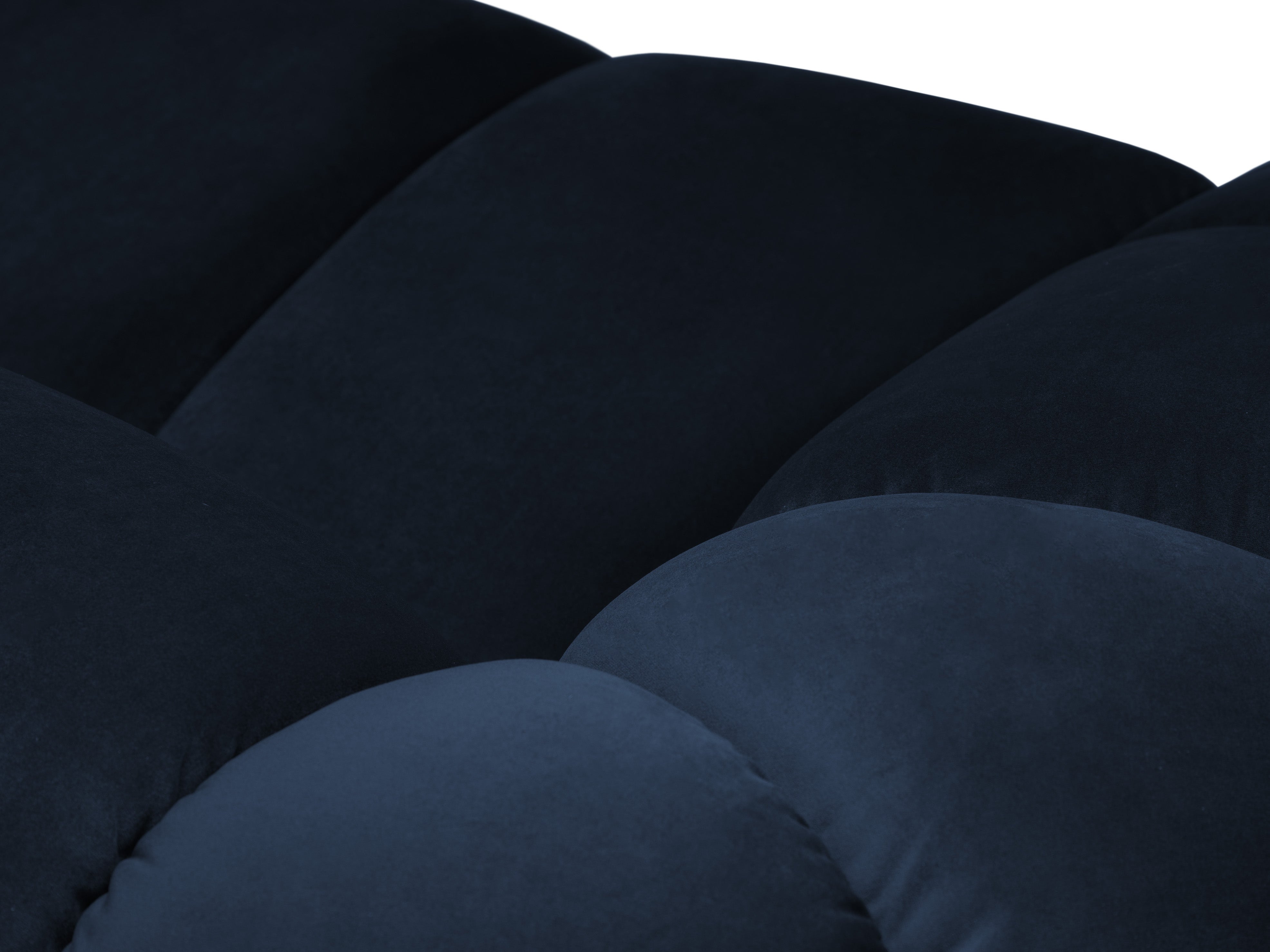 Velvet corner sofa for 3 people right-facing DIANA royal blue