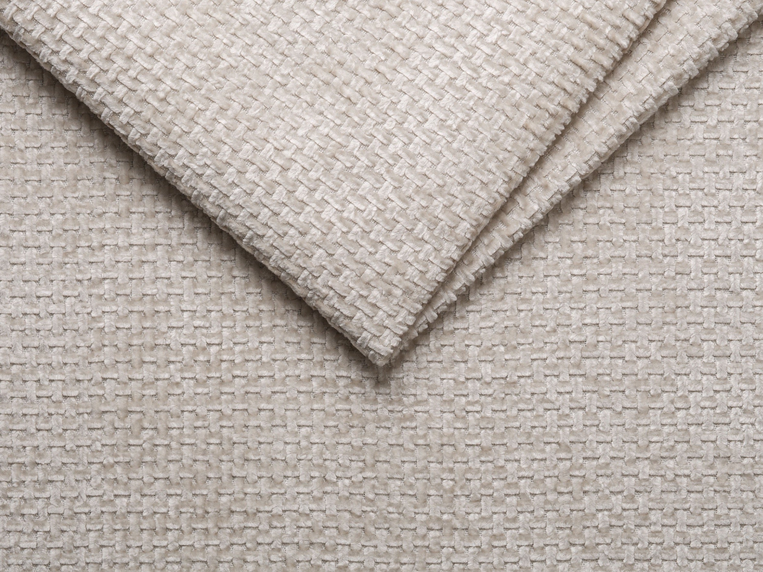 Rechtsseitige 6-sitzige Eckcouch MILEY beige Chenille