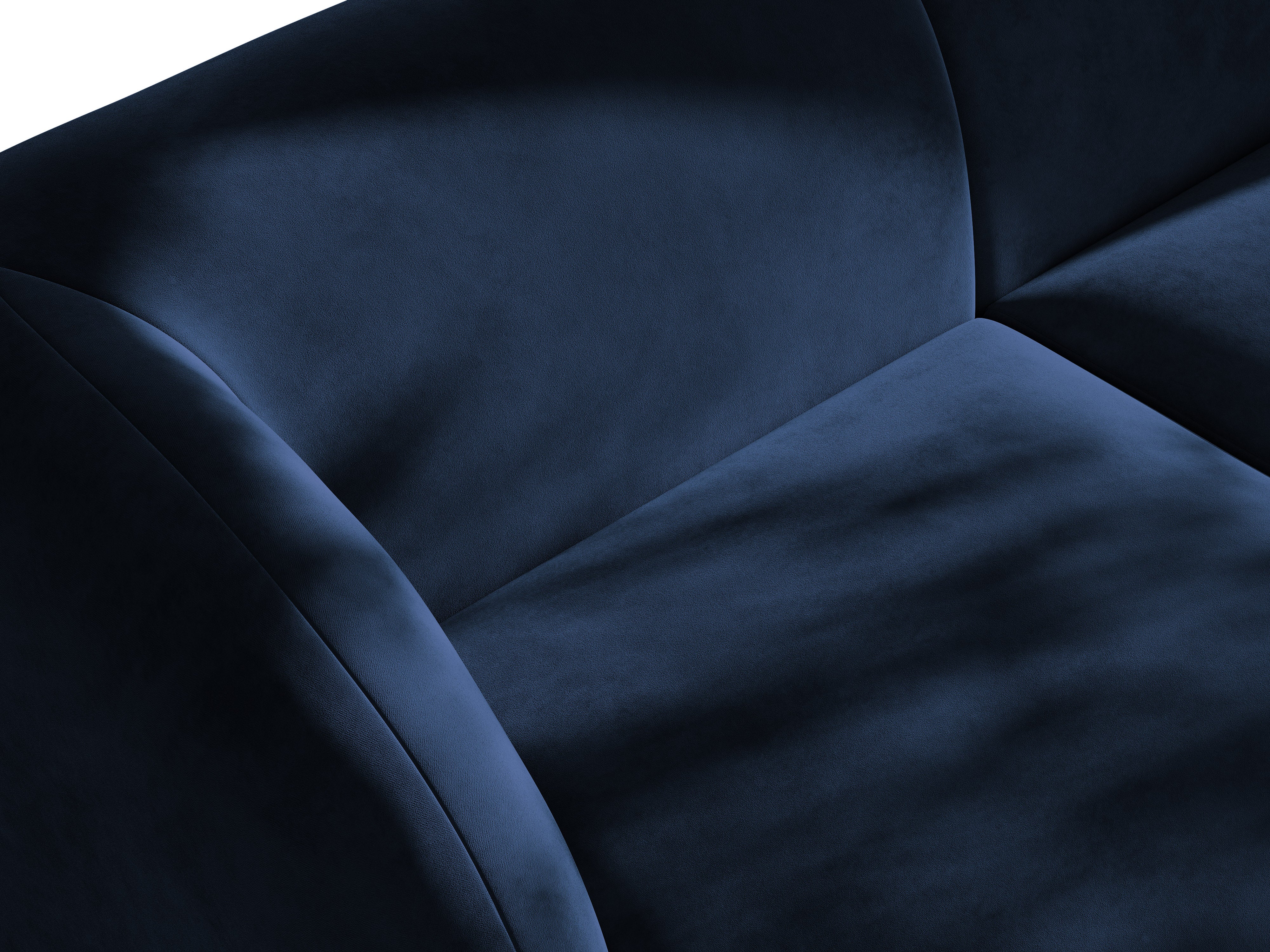 Velours hoekbank voor 6 personen, rechtsdraaiend, MILEY, koninklijk blauw