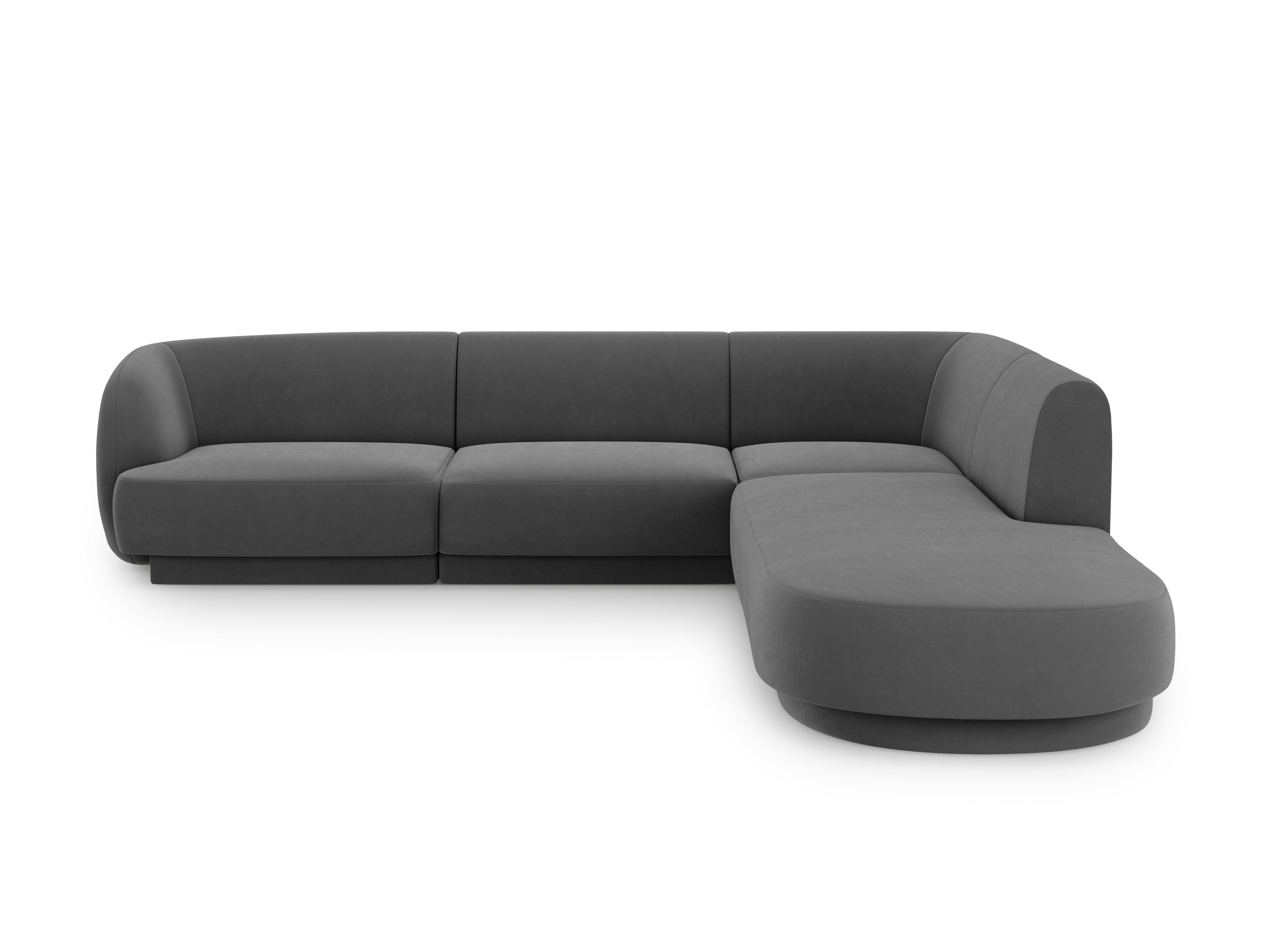 Narożnik aksamitny 6-osobowy prawostronny MILEY ciemnoszary Micadoni Eye on Design