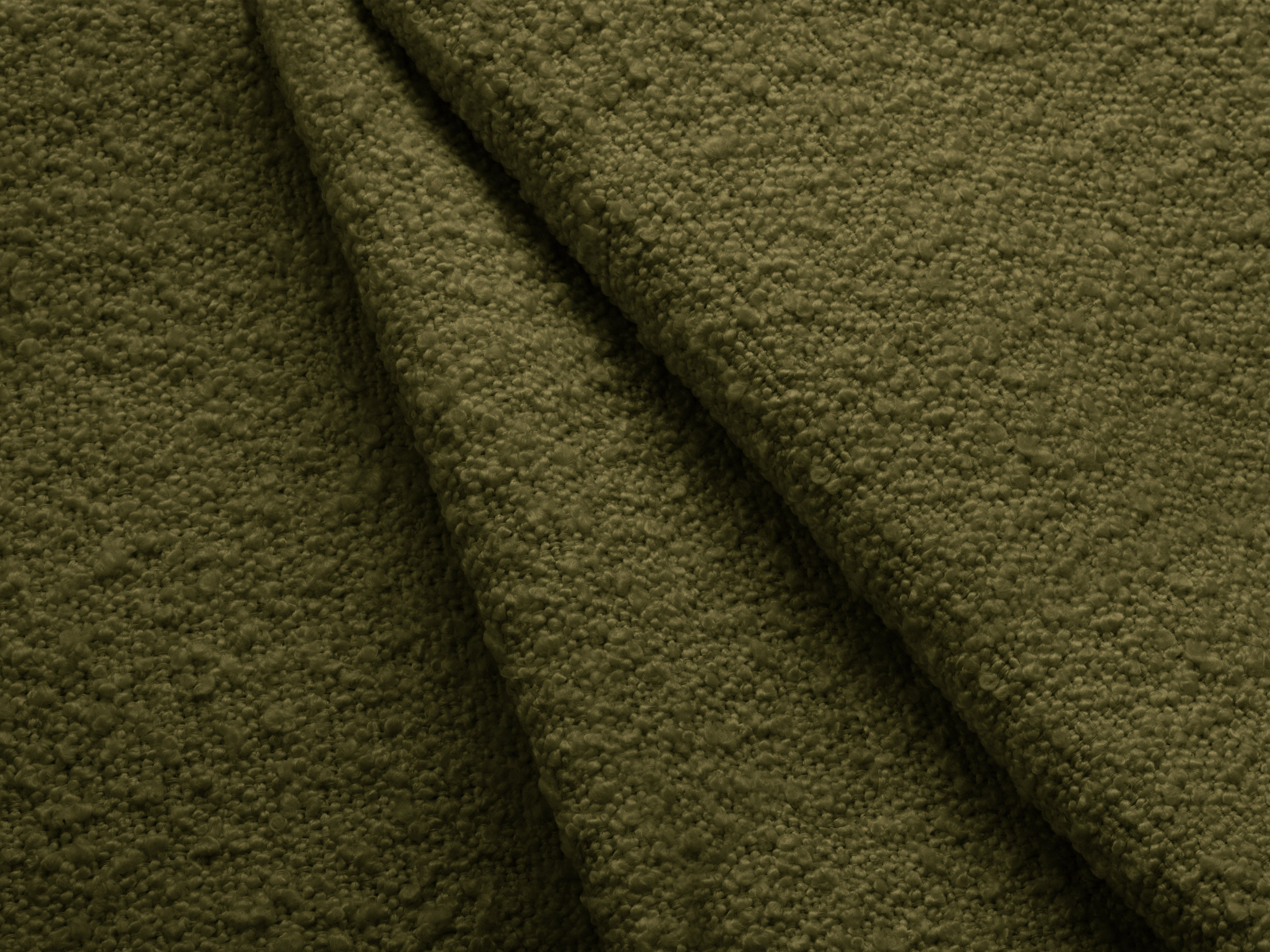 Modulares Ecksofa mit Tisch, 3-Sitzer, links, MILEY, grüne Boucle