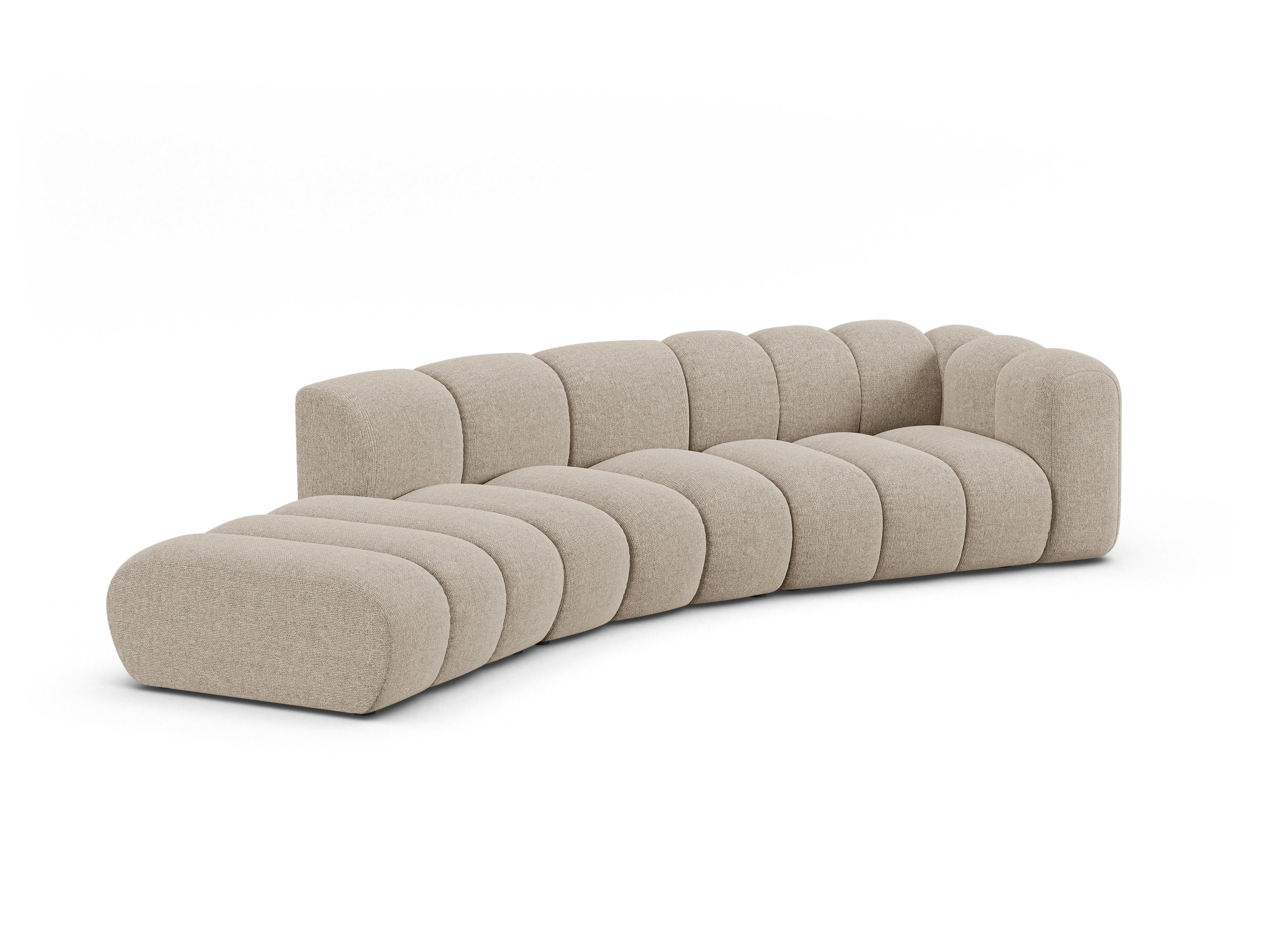 Sofa 5-persoons links LUPINE beige chenille