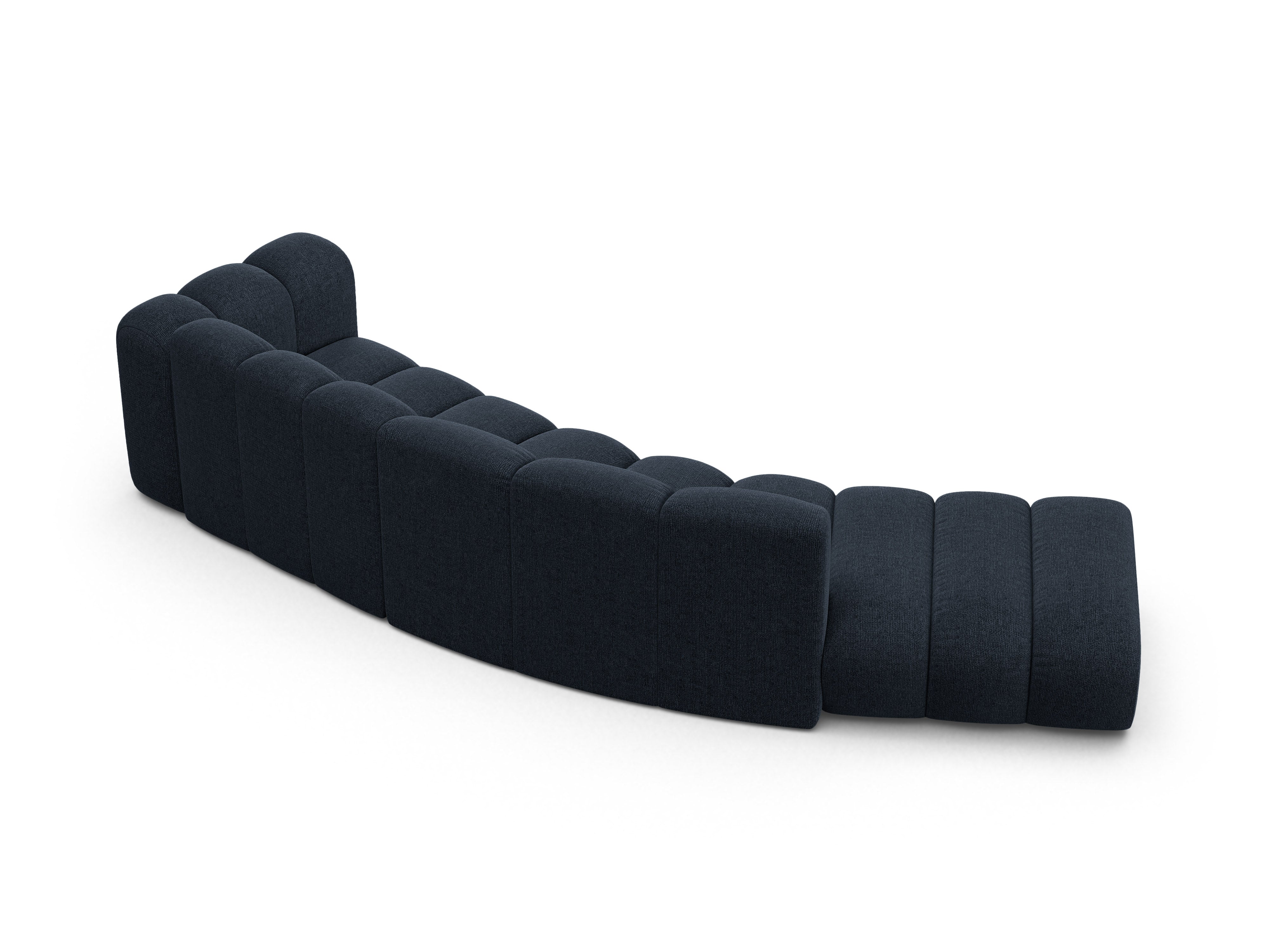Sofa 5-sitzige linksseitige LUPINE in marineblauem Chenille