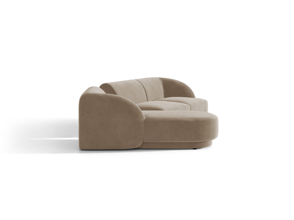 Narożnik modułowy ze stolikiem 3-osobowy lewostronny MILEY cappuccino – sofa narożna