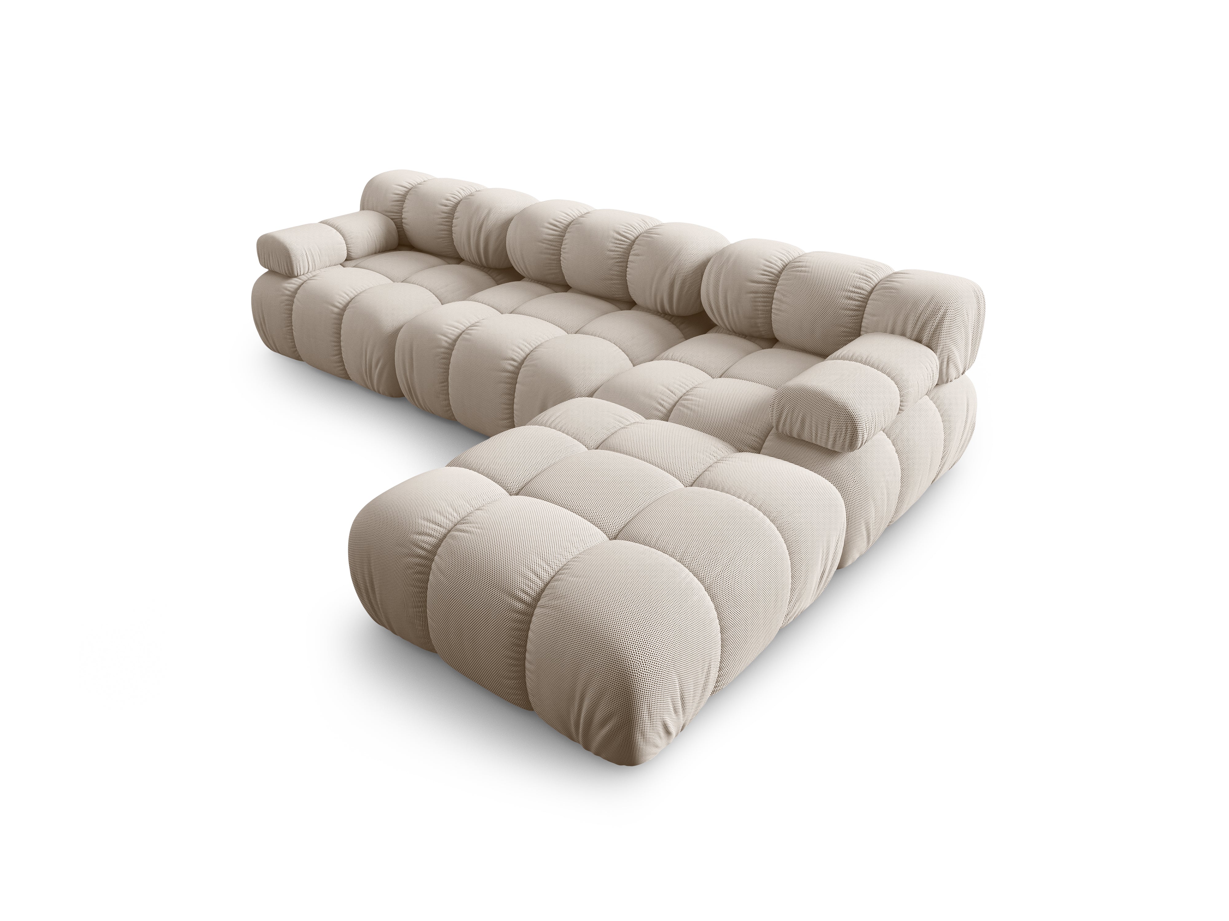 Universele hoekbank BELLIS beige 3D stof