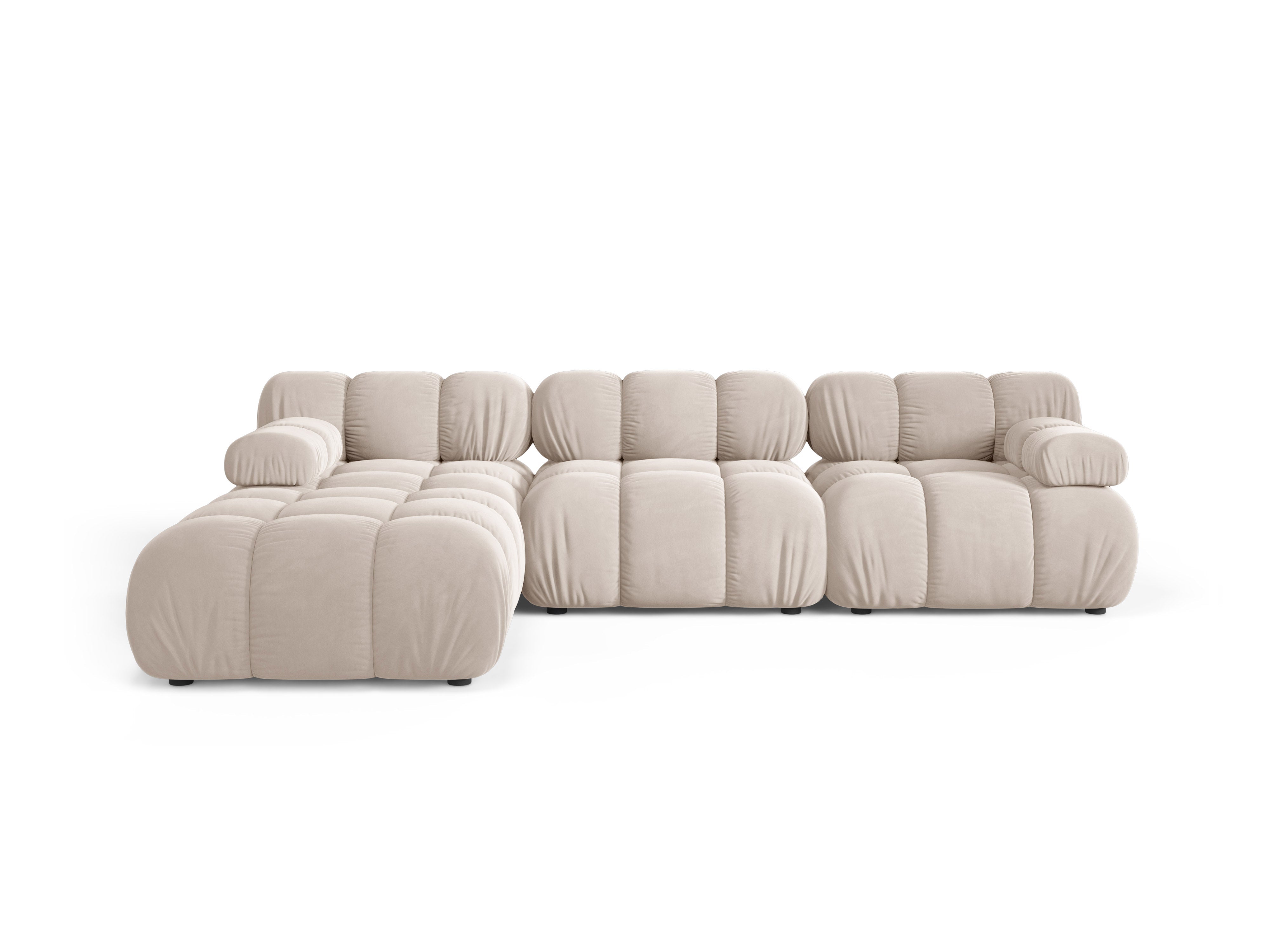 Universele hoekbank BELLIS lichtbeige velours