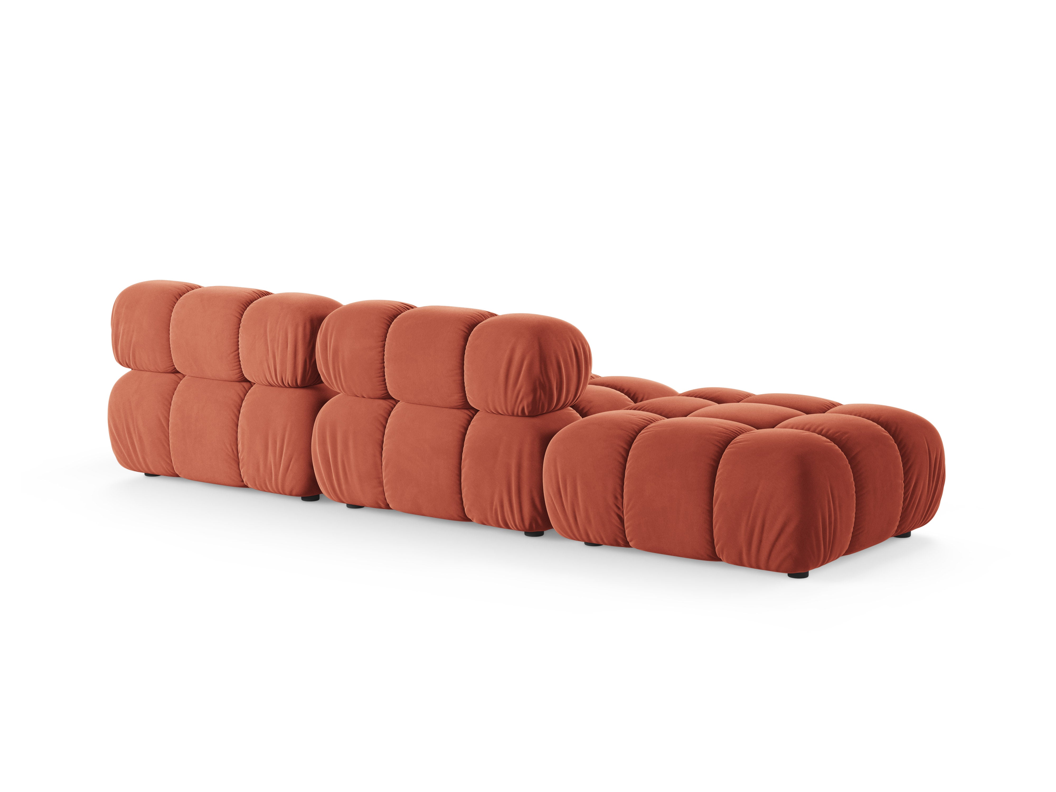 Modulaire open linker BELLIS bank in koraalvelours