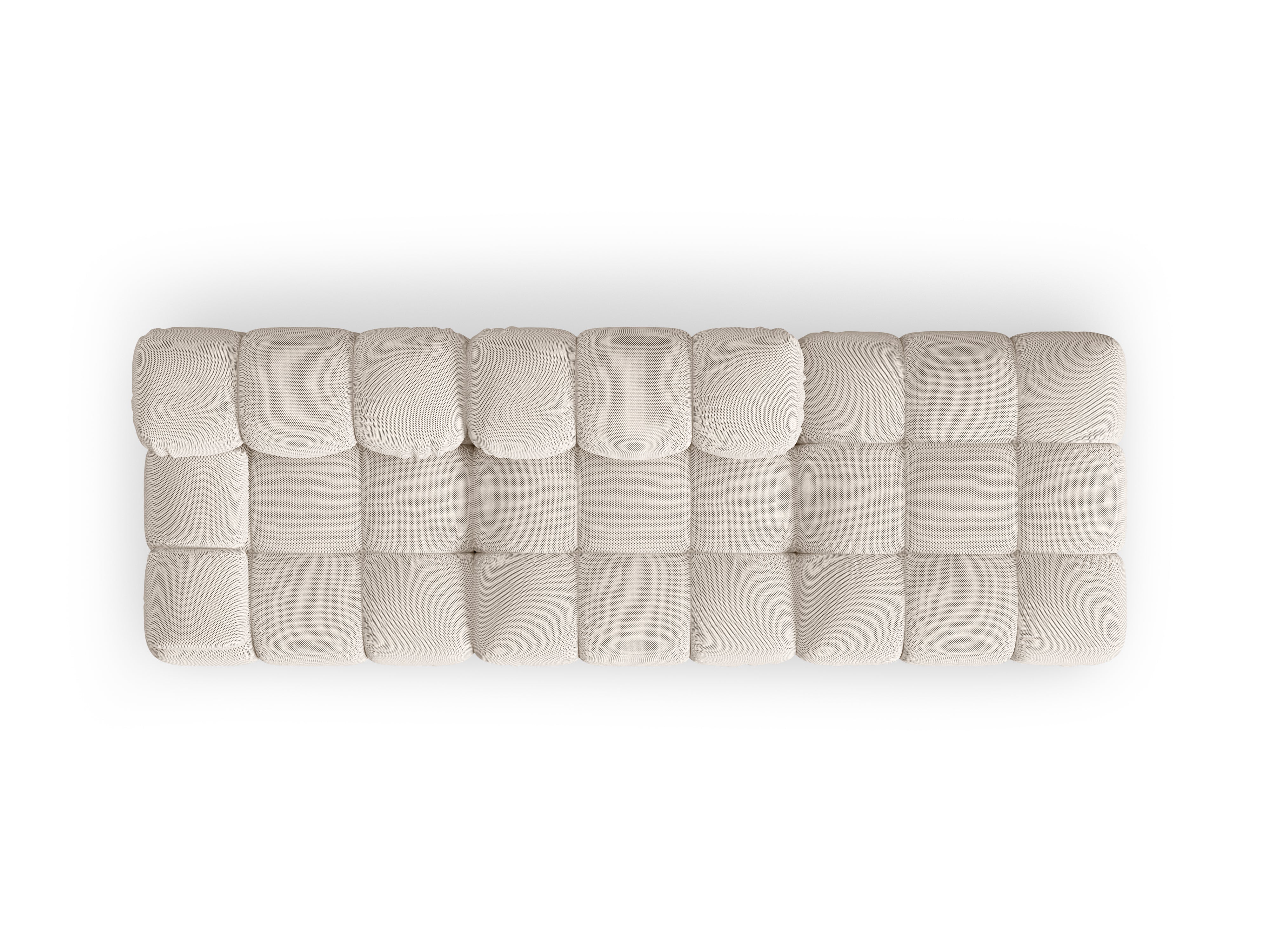Modulaire open rechter BELLIS bank in beige 3D stof
