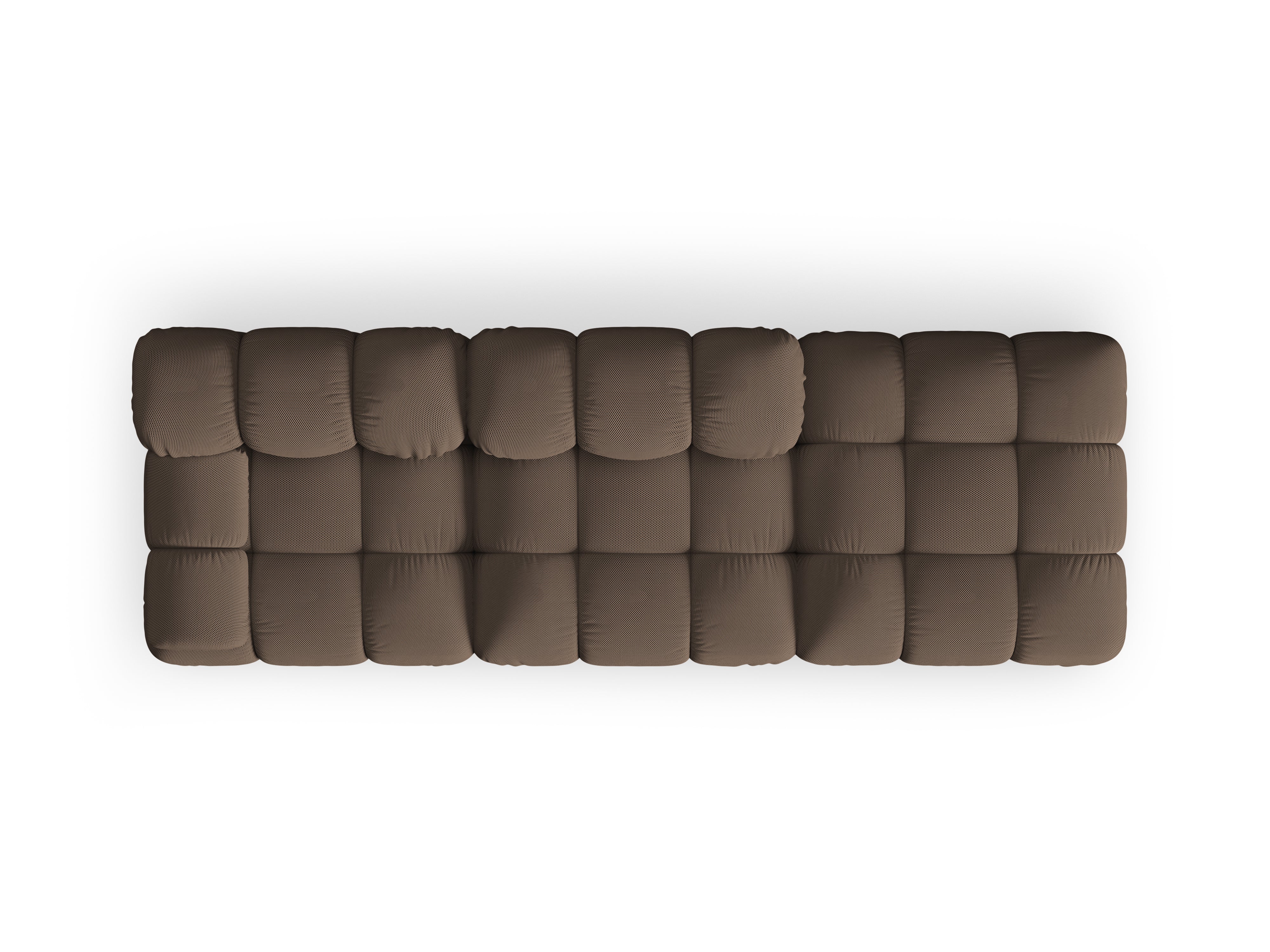 Modulaire open rechter BELLIS bank in bruin 3D stof