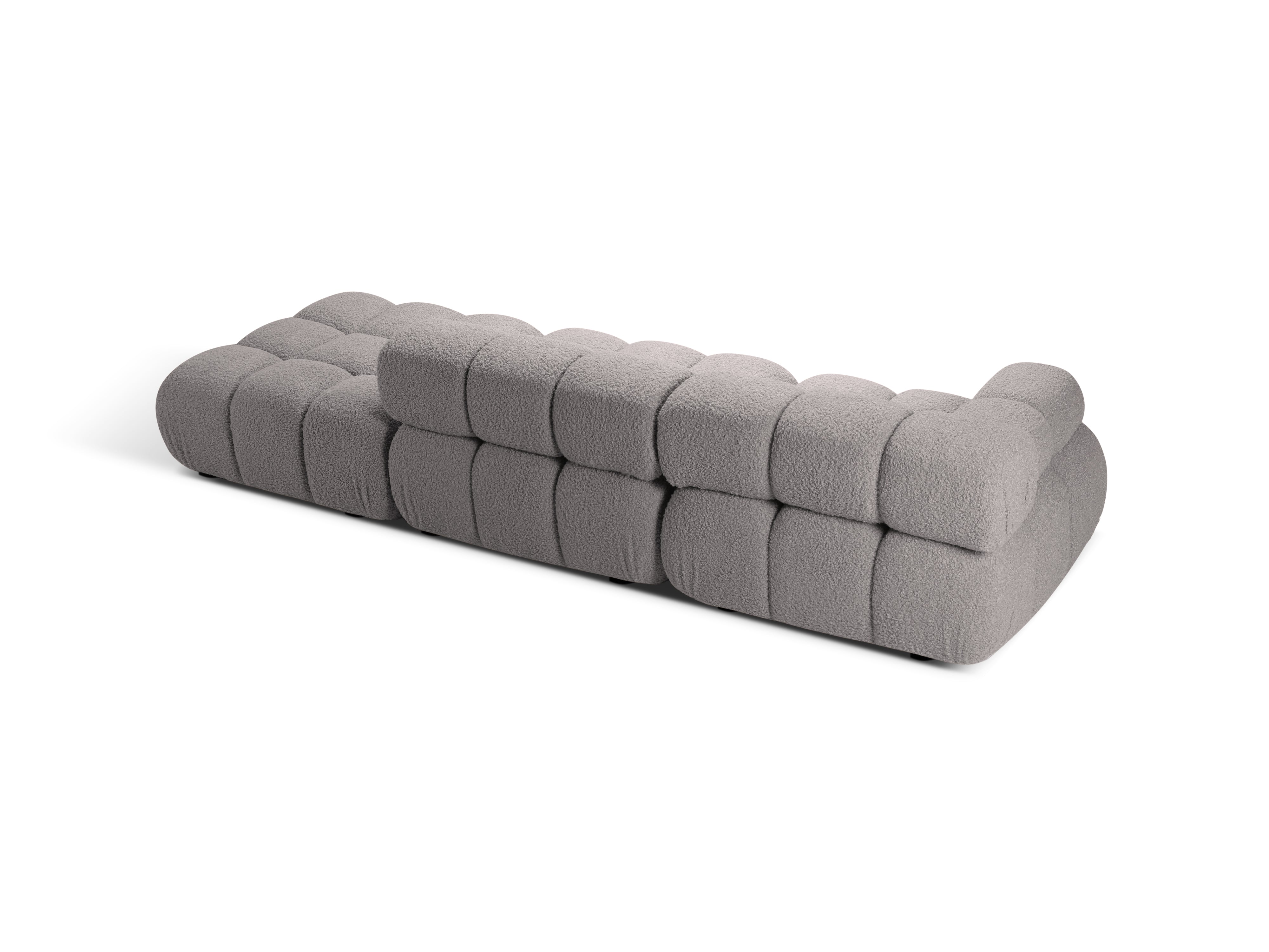 Modulaire open rechter BELLIS bank grijs boucle