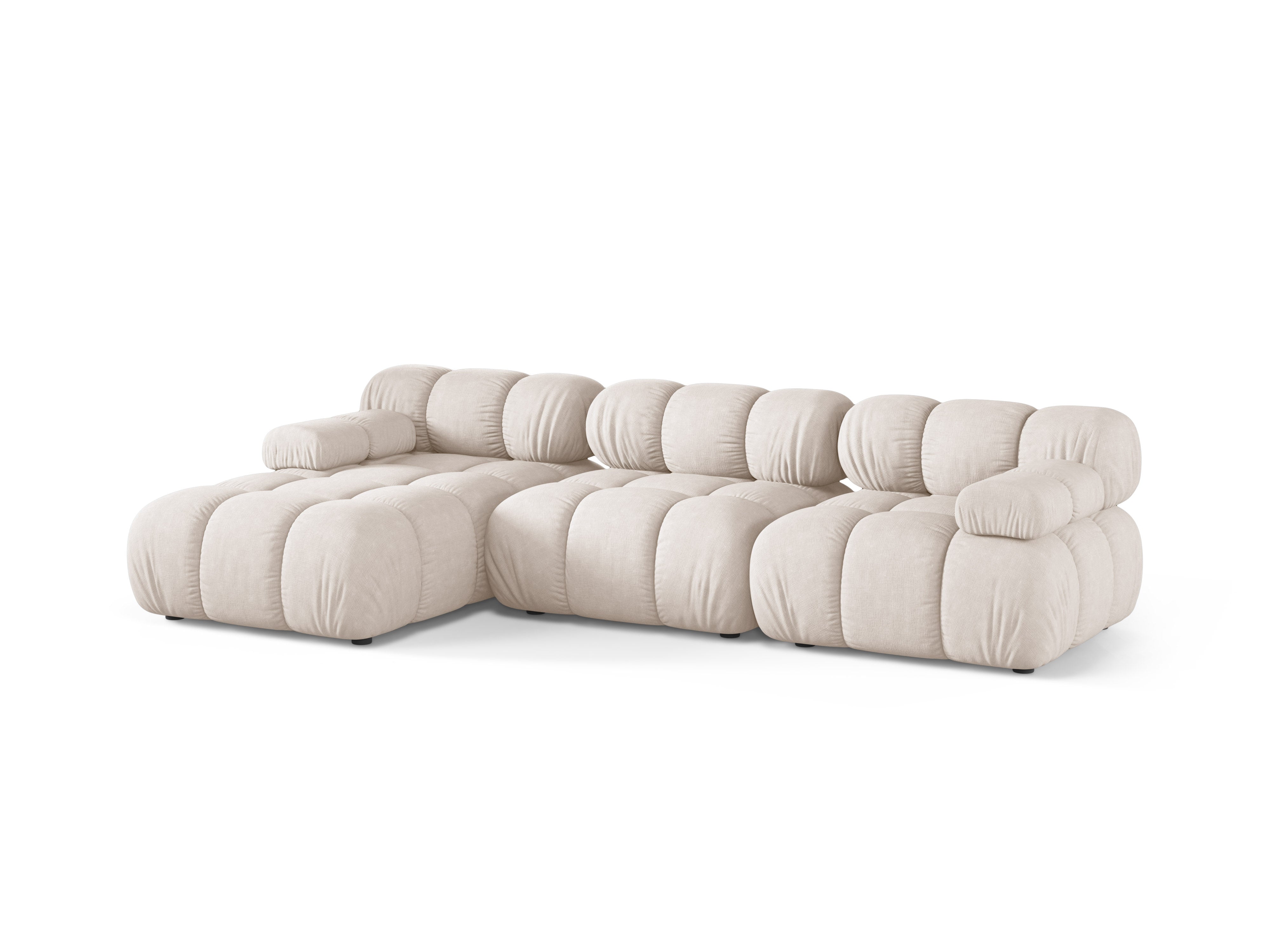 Beige 3-zits linksdraaiende BELLIS hoekbank