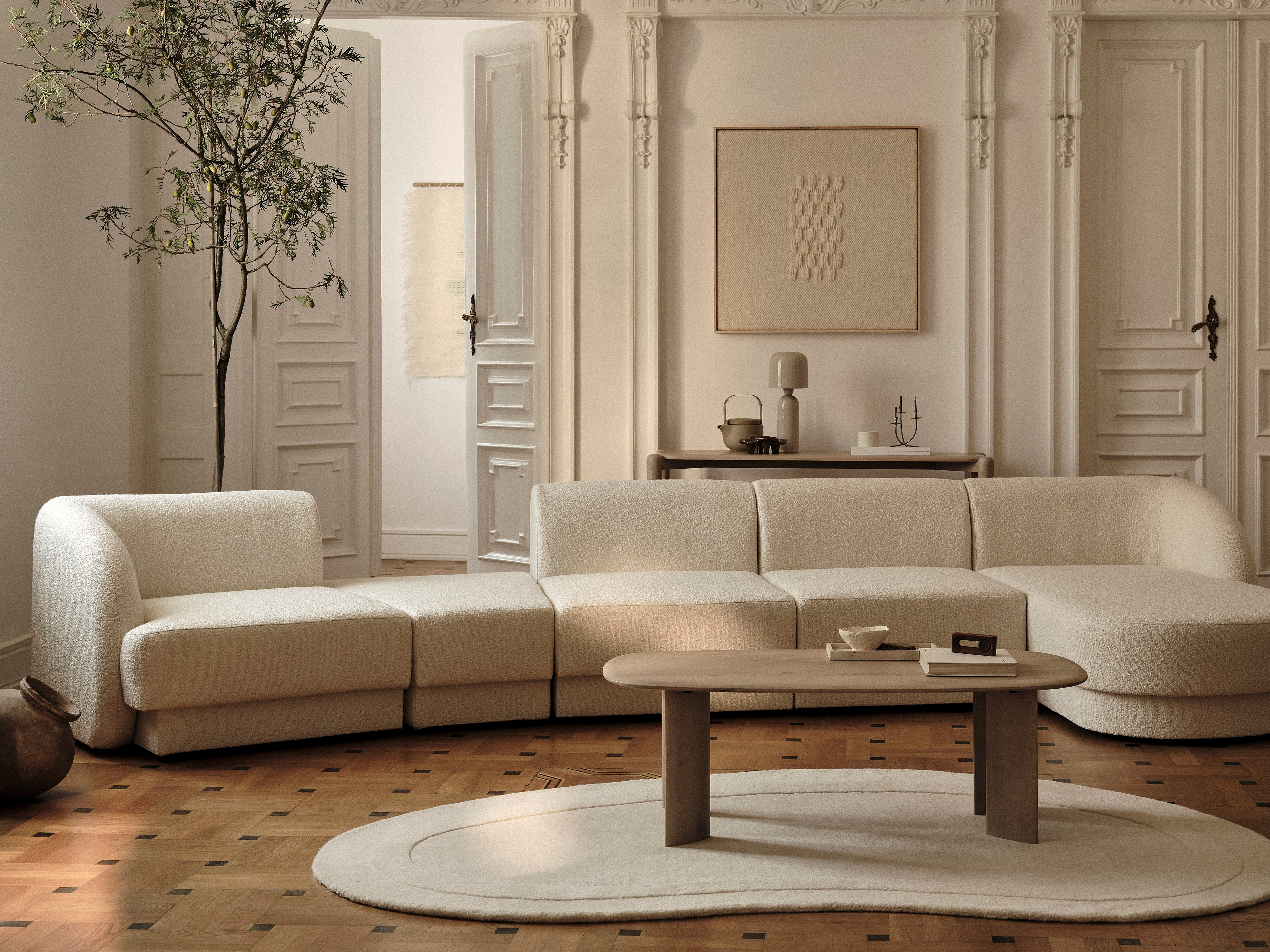 Szezlong 2-sitzig rechts MILEY schwarz Boucle