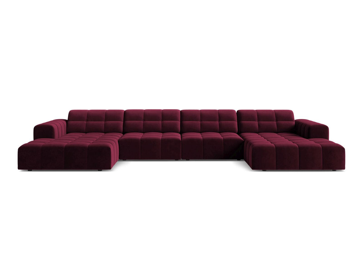 Sofa aksamitna panoramiczna 6-osobowa JENNIFER bordowy Venus – Micadoni