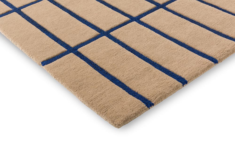 Wollen tapijt TILISKIVI beige met blauw