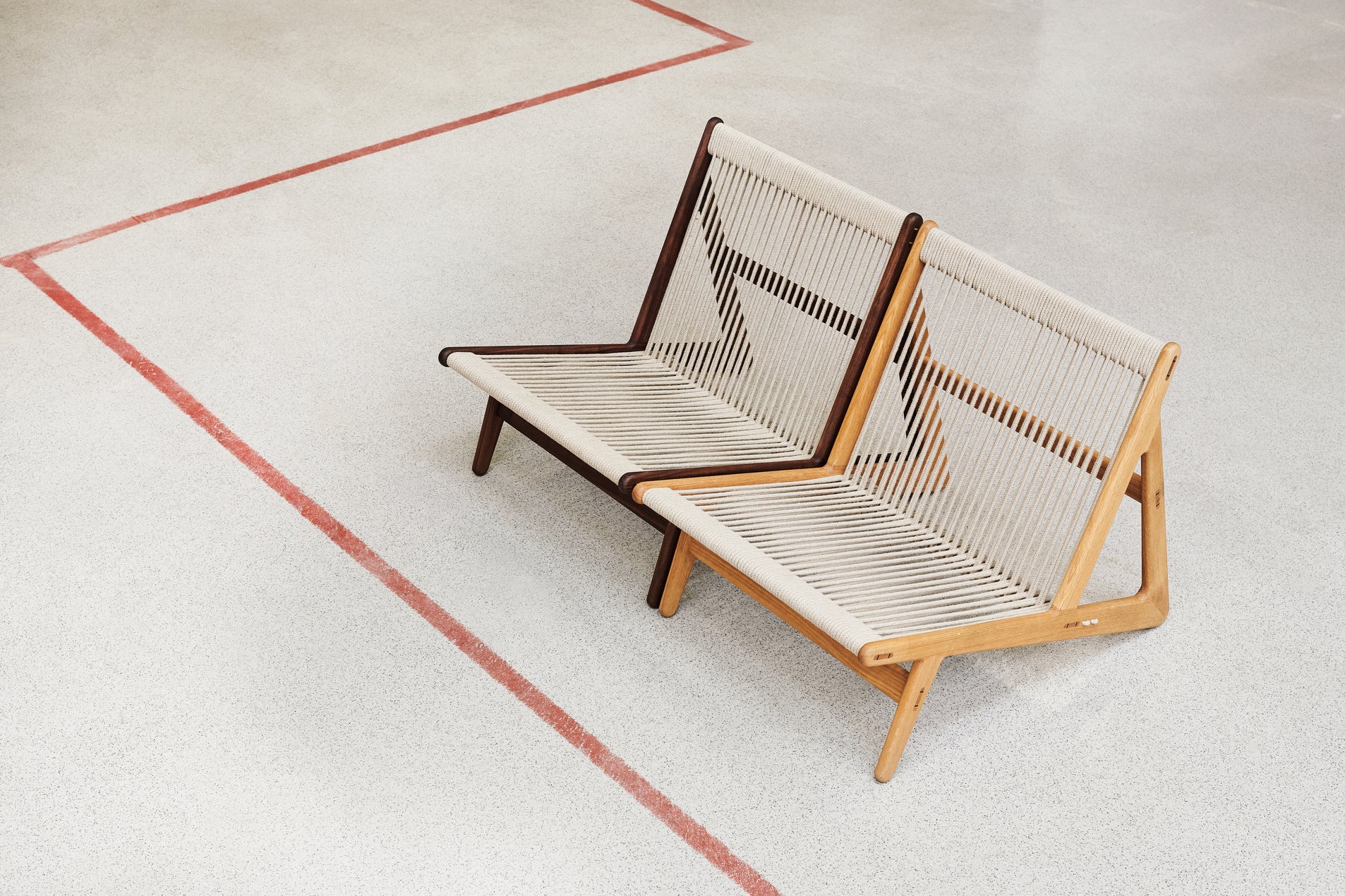 Sessel MR01 Eichenholz und Leinen