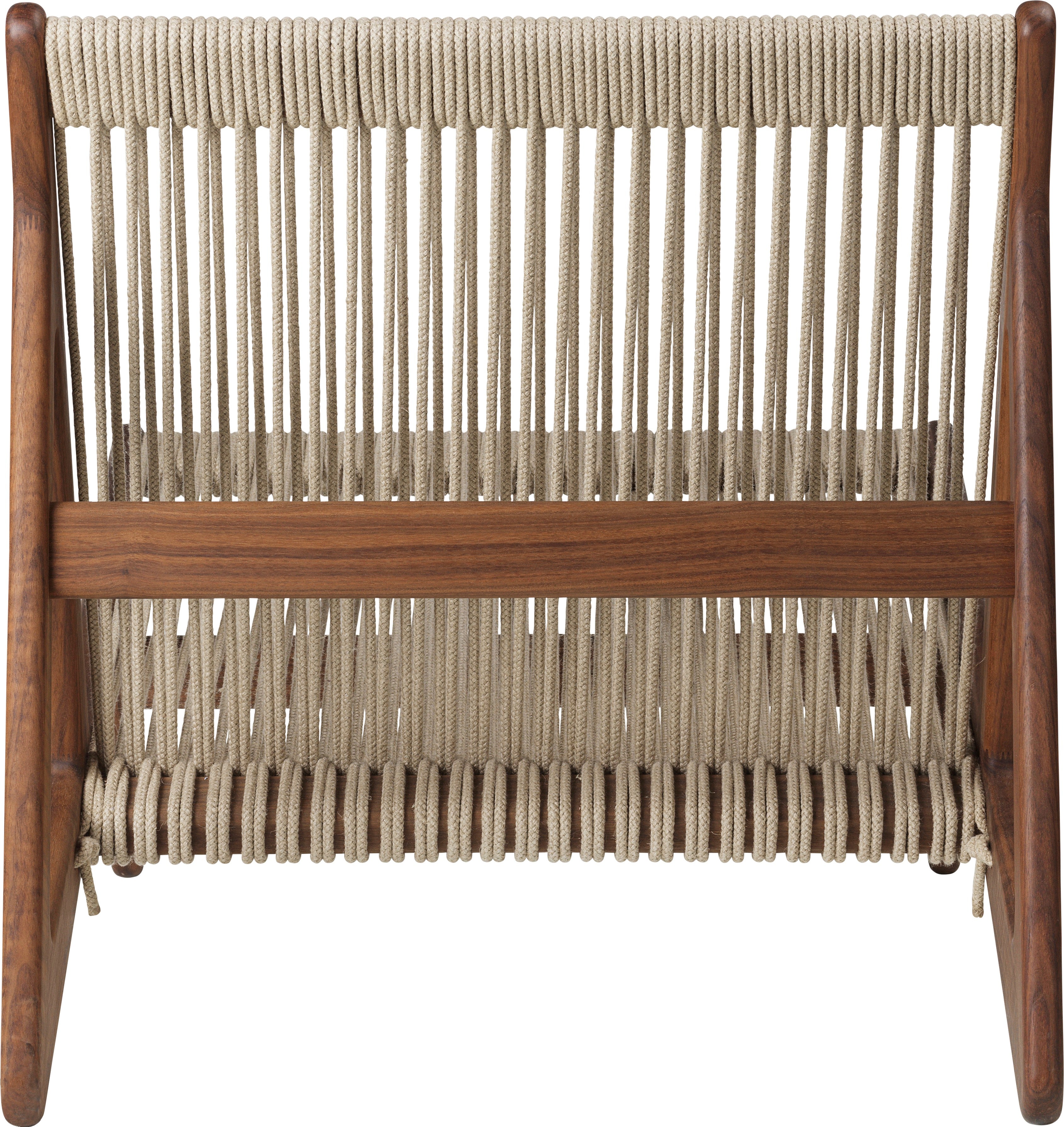 Fauteuil MR01 notenhout en linnen