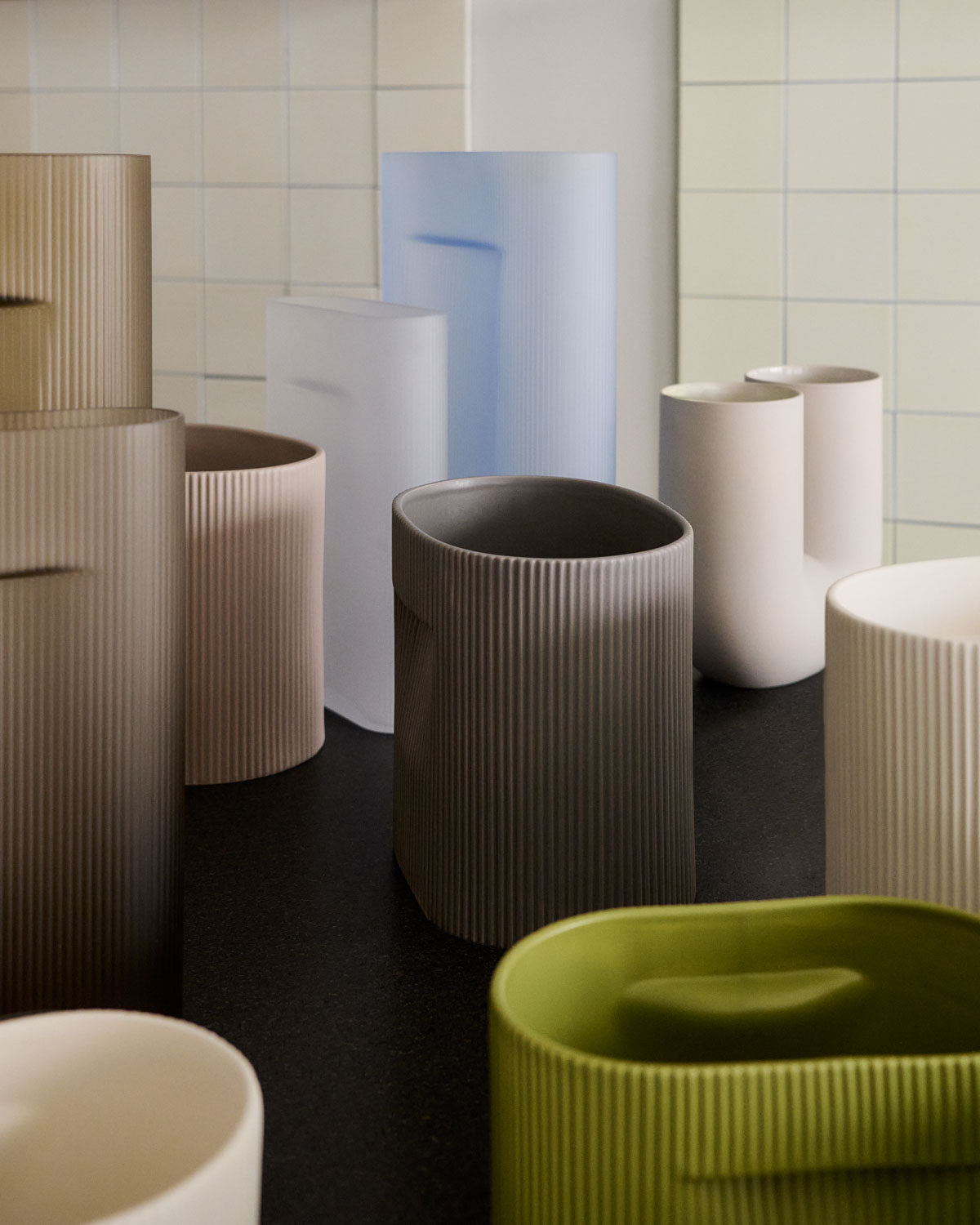 Ridge Blue Vase