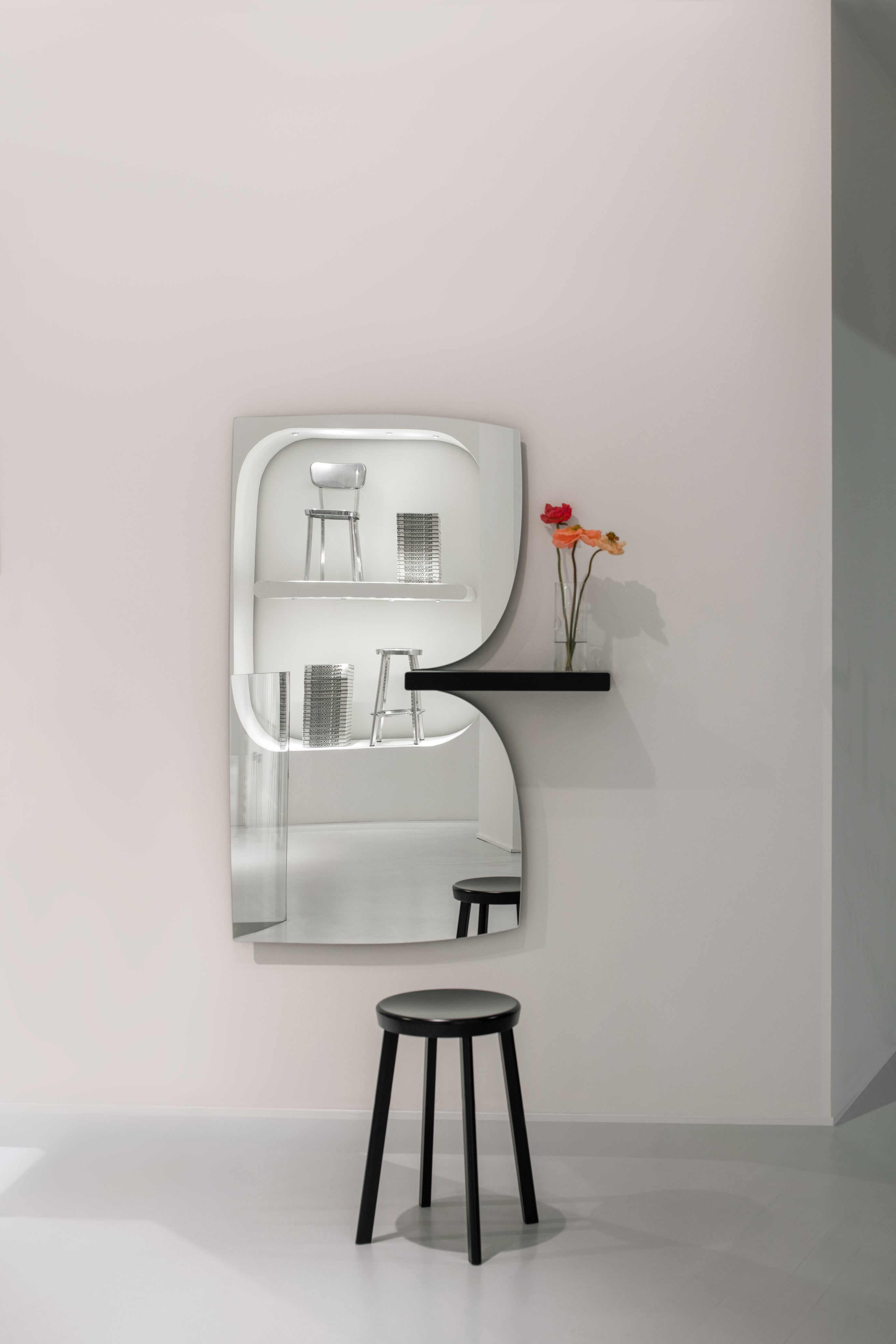 Wandspiegel met plank MORPHED esdoornhout