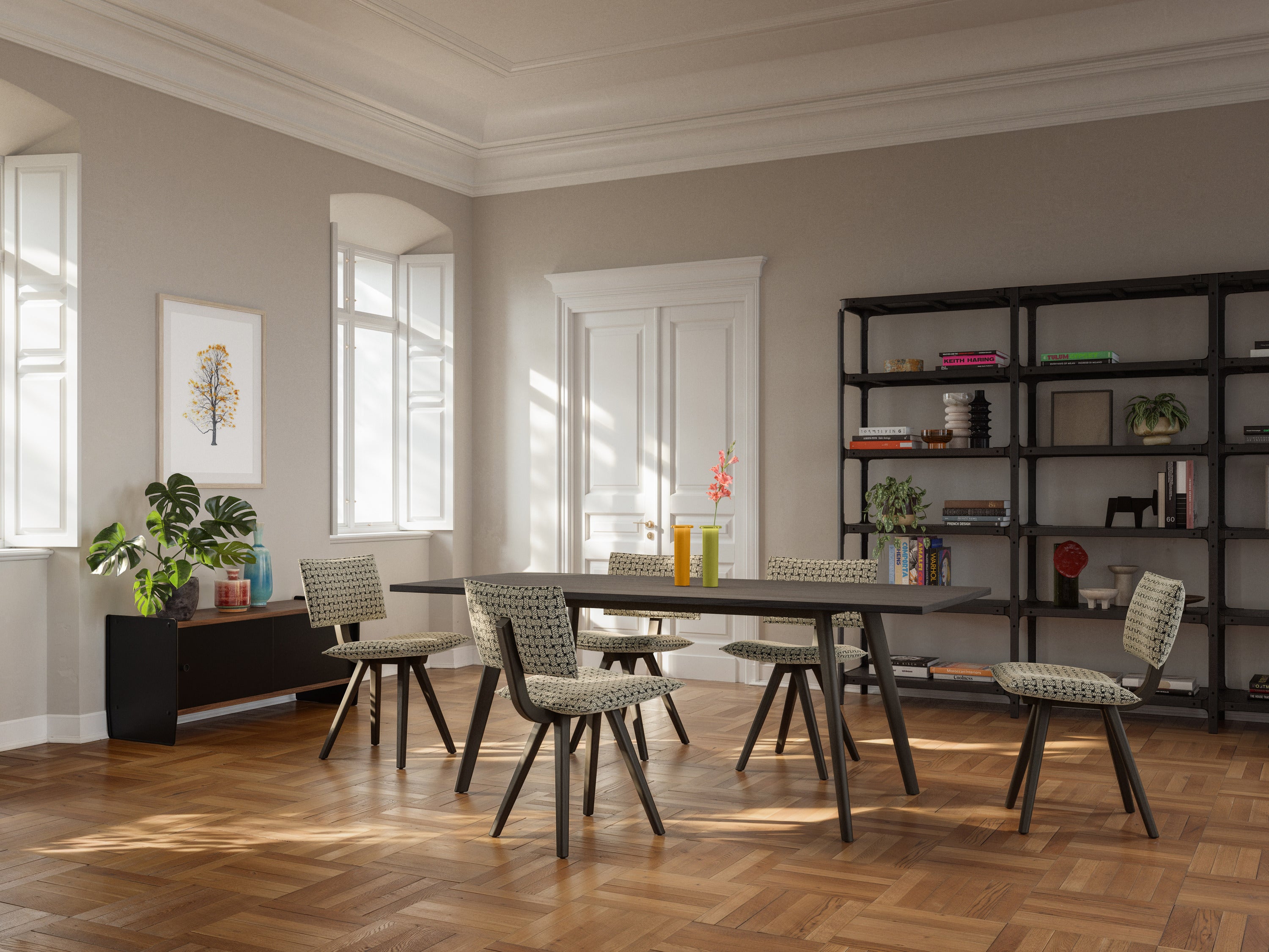 PILO Tisch, weiße Platte mit Eschengestell