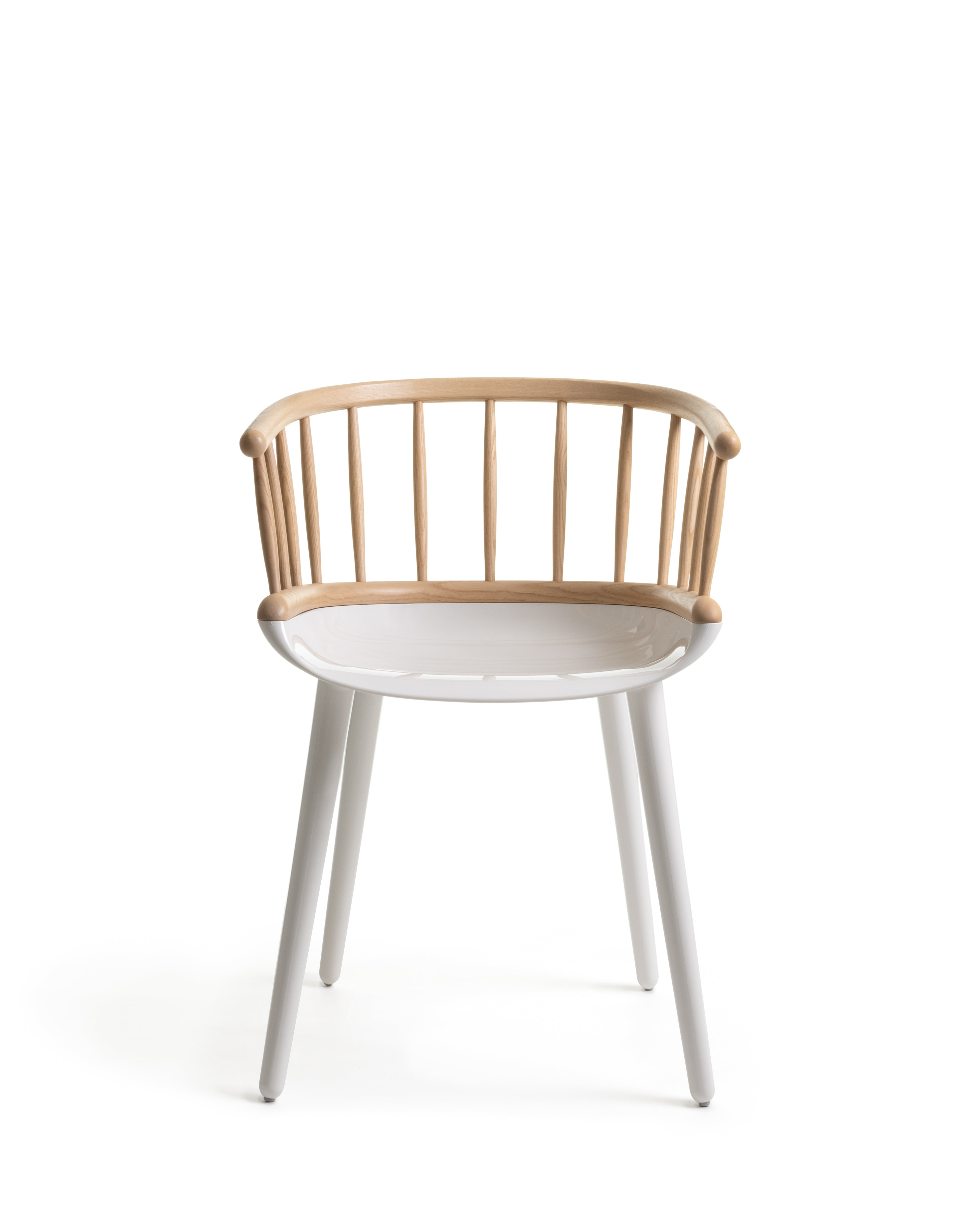 Stoel CYBORG STICK witte basis met essenhout