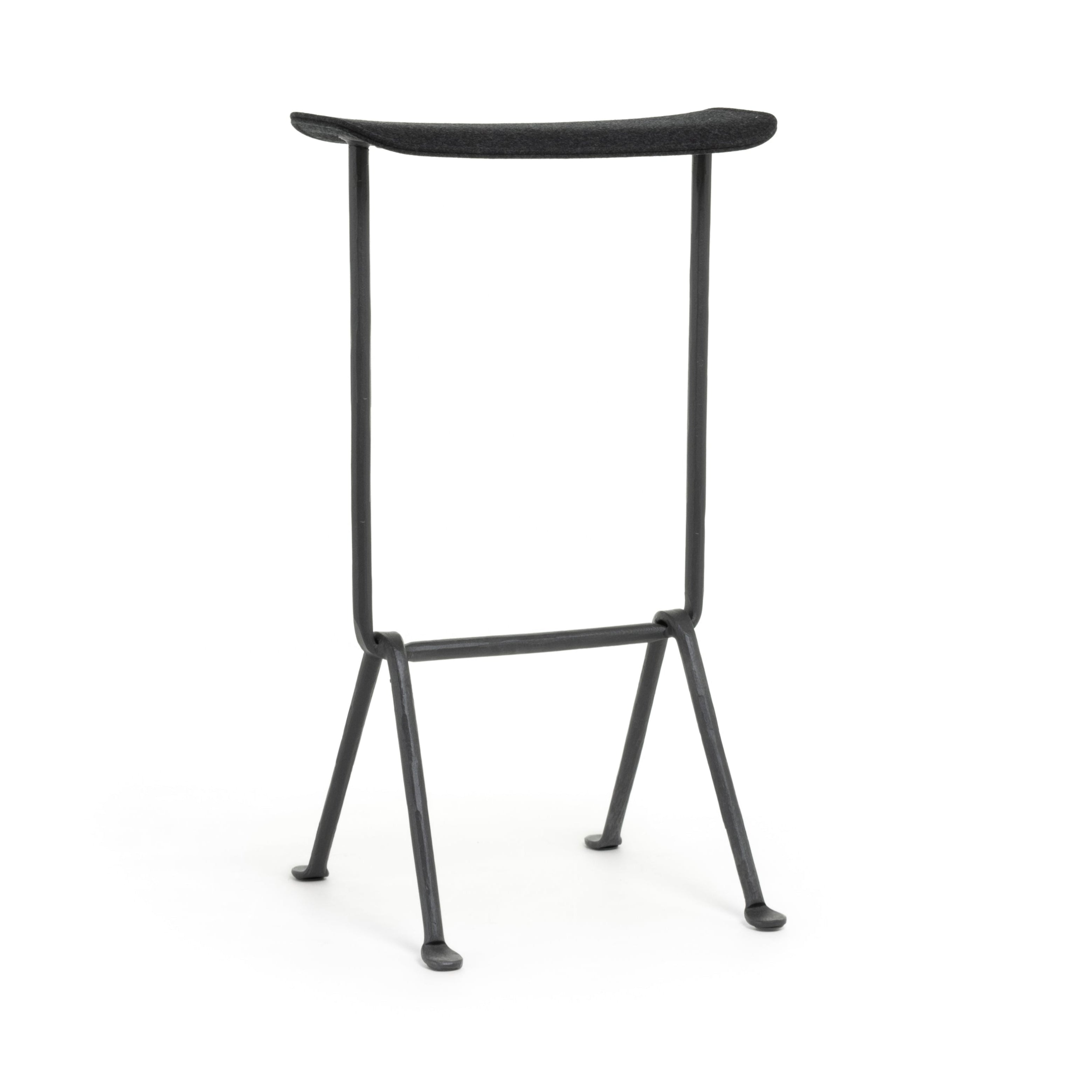 Barkruk OFFICINA antracietkleurige basis met grijze zitting