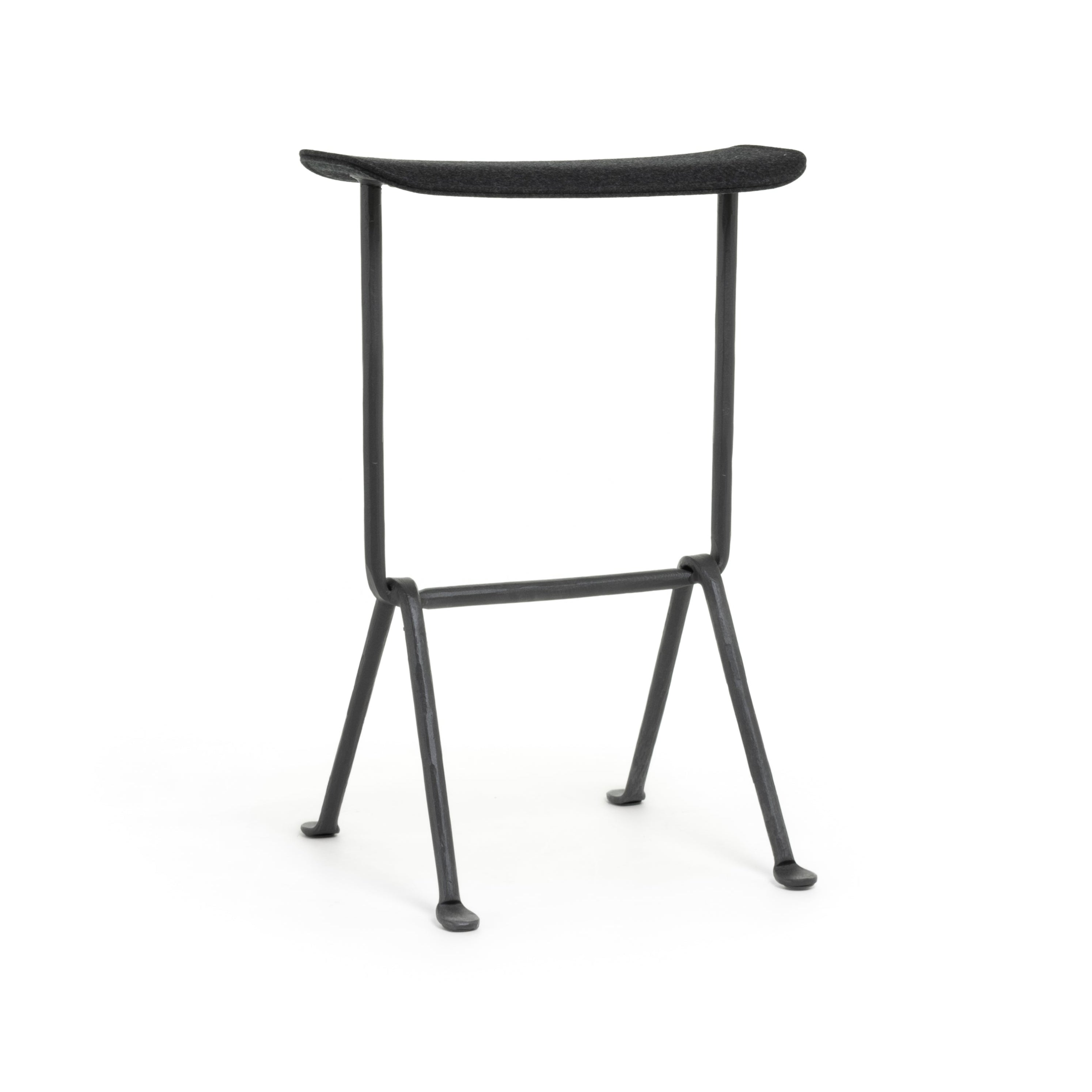 Barkruk OFFICINA antracietkleurige basis met grijze zitting