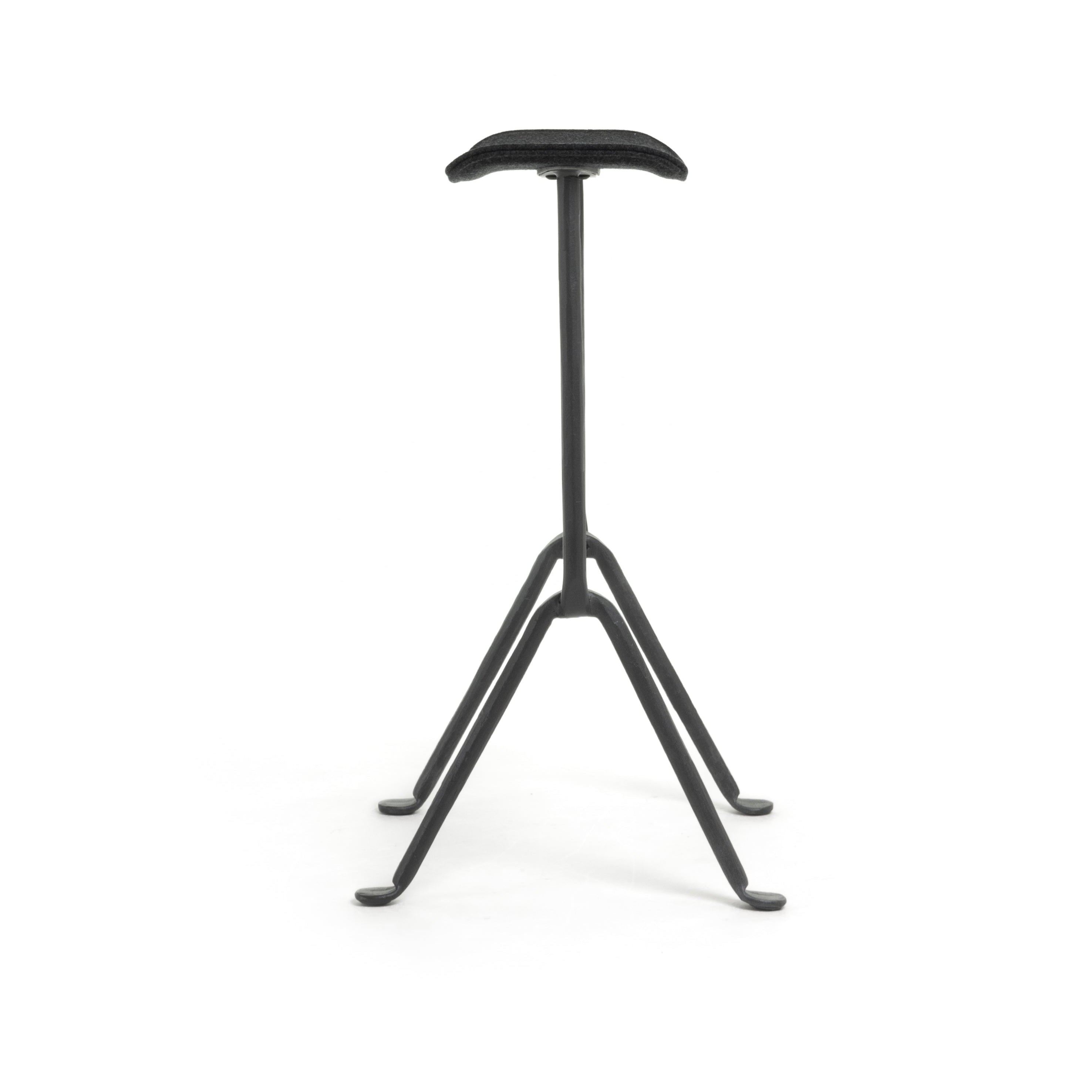 Barkruk OFFICINA antracietkleurige basis met grijze zitting