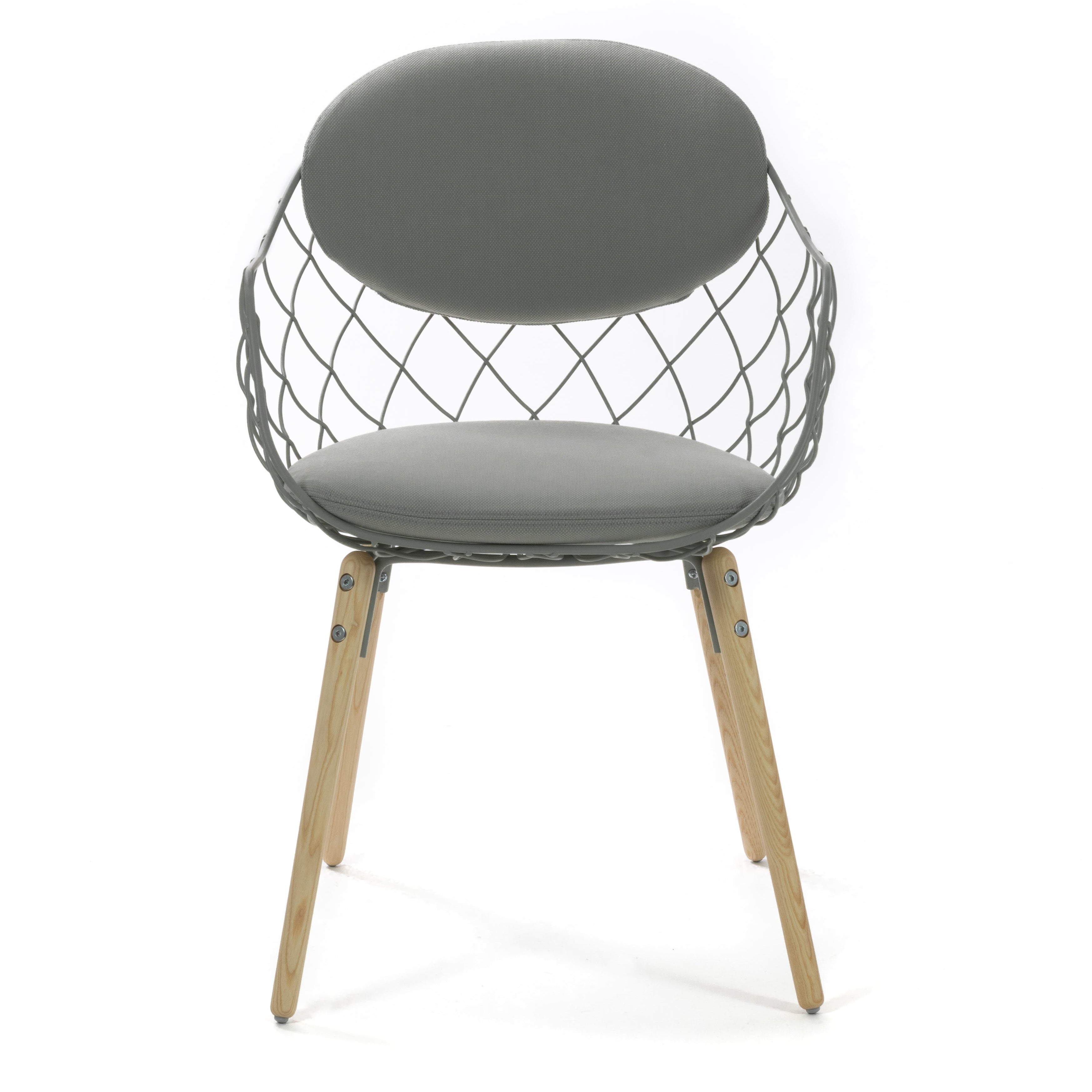 Stoel PIÑA grijs met essen basis