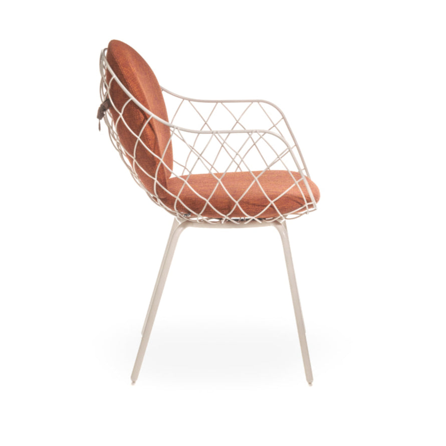 Buitenstoel PIÑA rood met witte basis