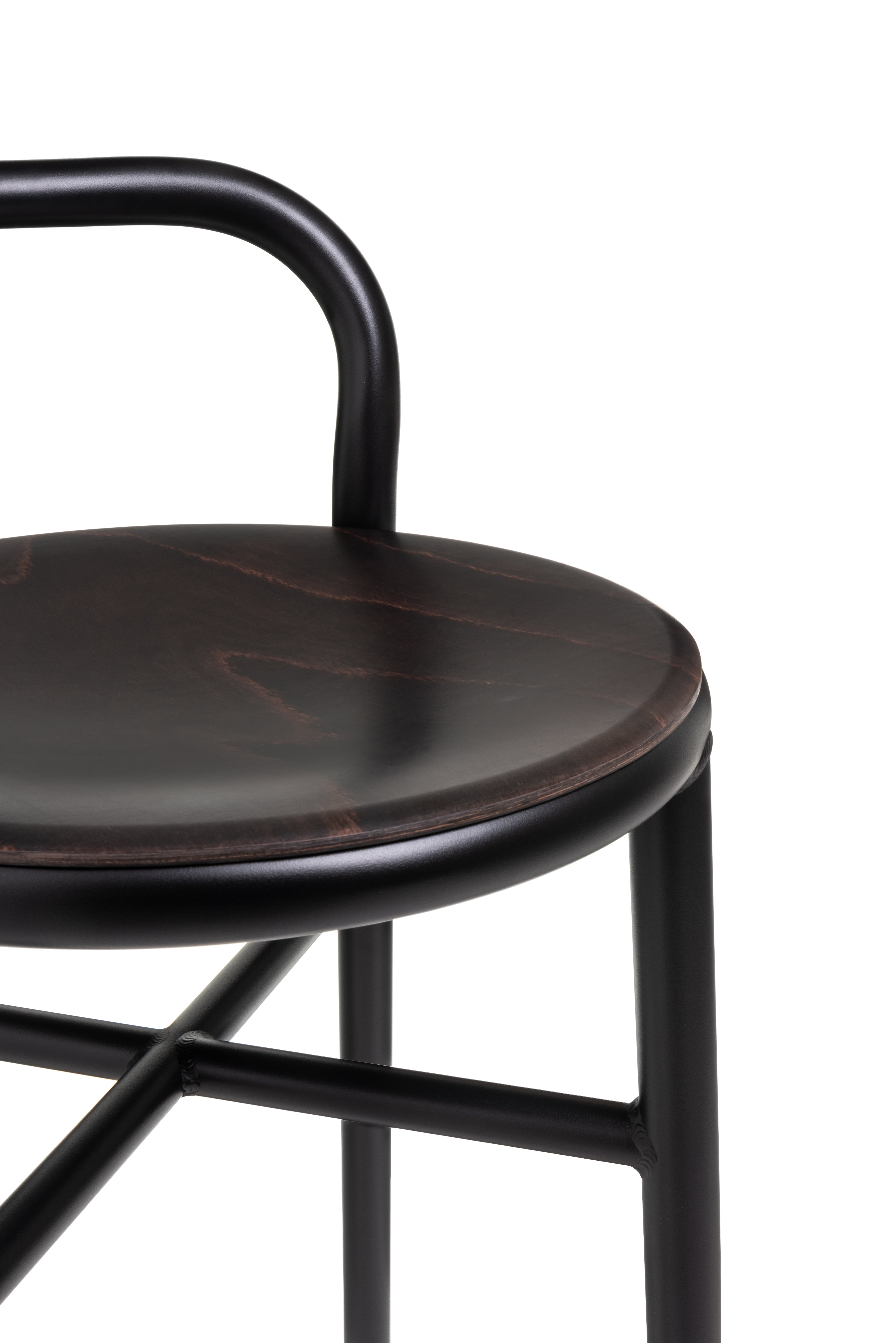 PIPE stool dark beech wood