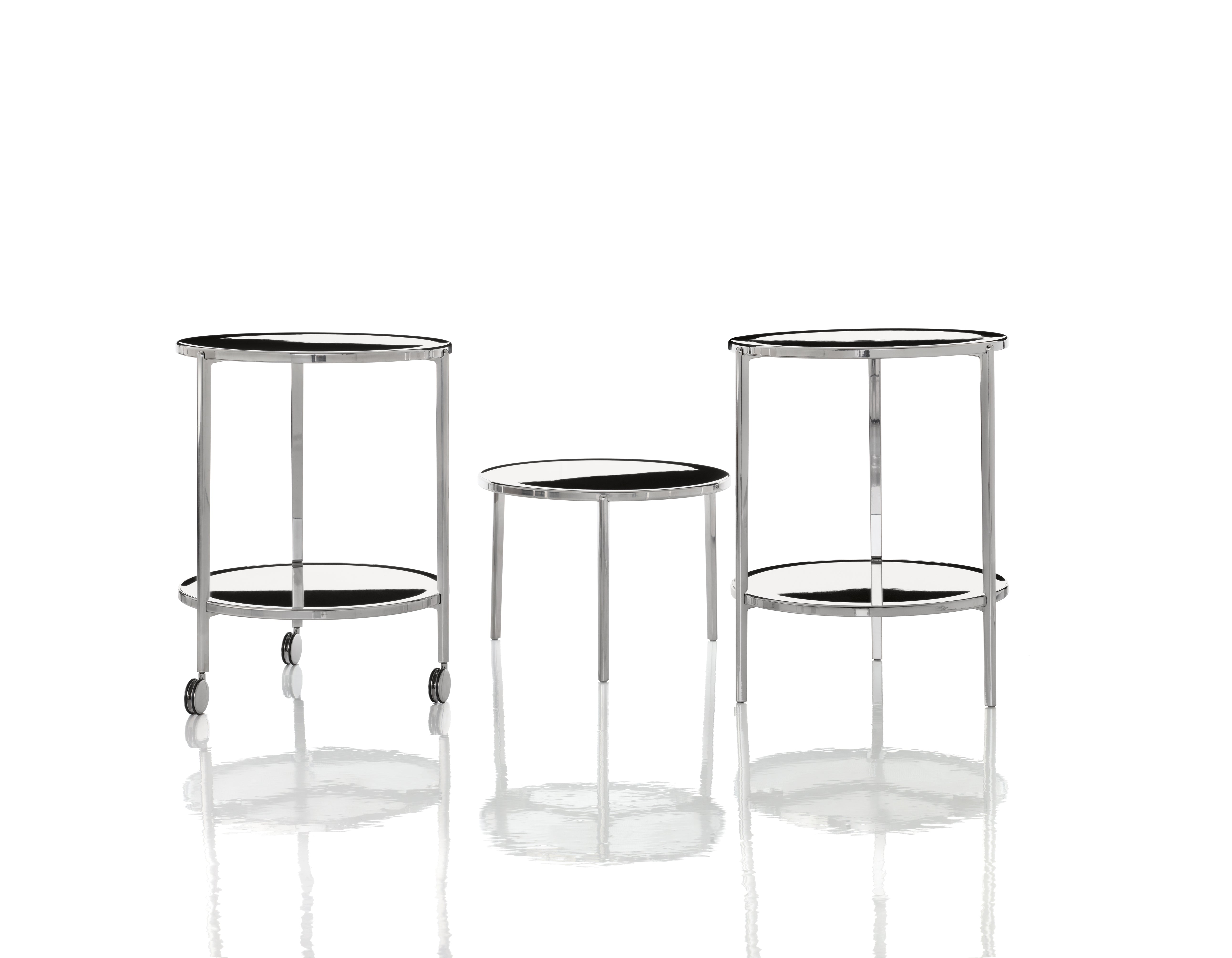 TAMBOUR side table polished aluminum