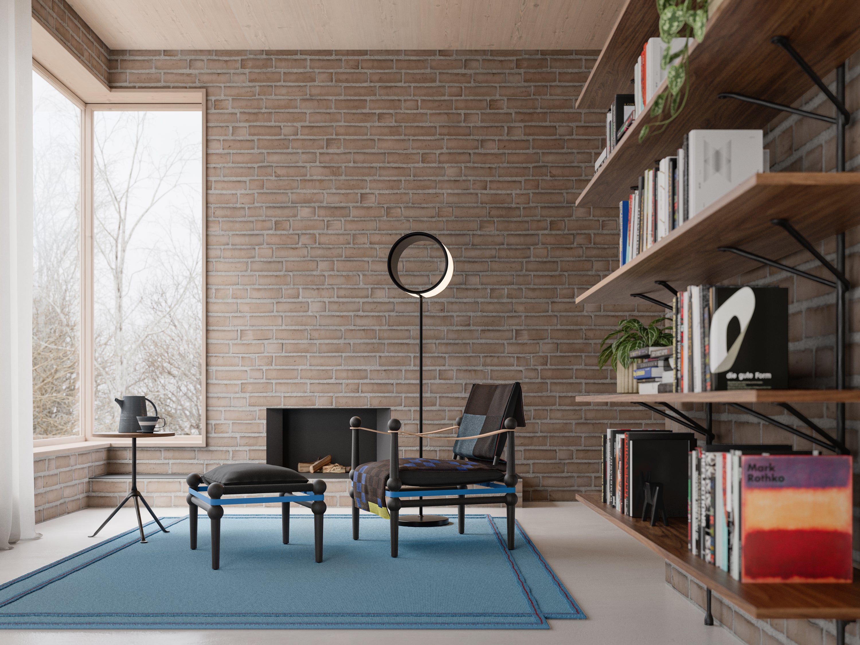 Otomana TWAIN gepersonaliseerd met een zwarte beuken basis