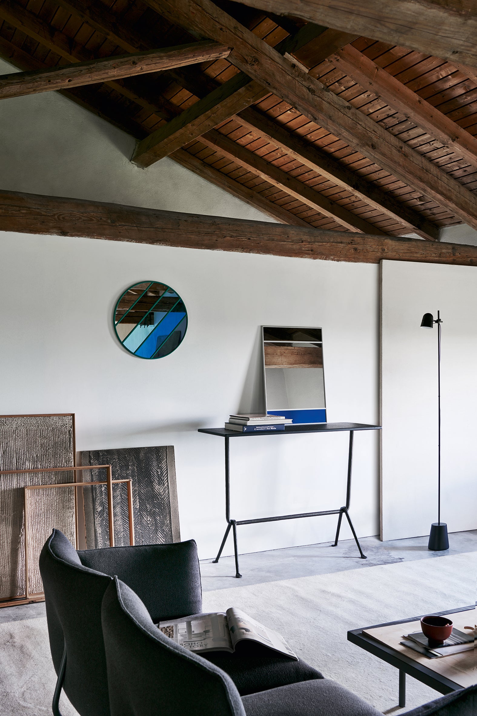 Rechthoekige Lustro VITRAIL groene lijst