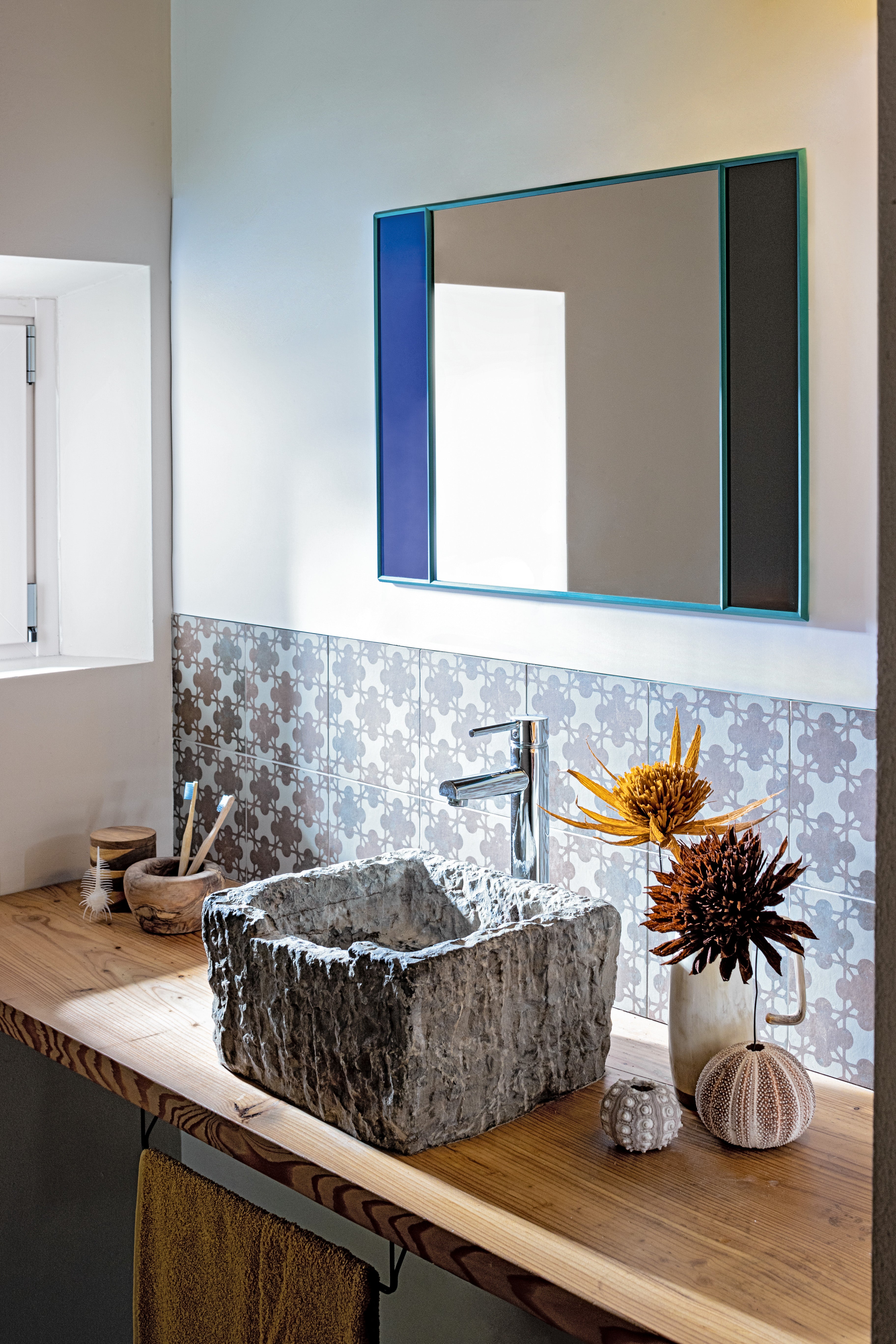 Rechthoekige Lustro VITRAIL groene lijst