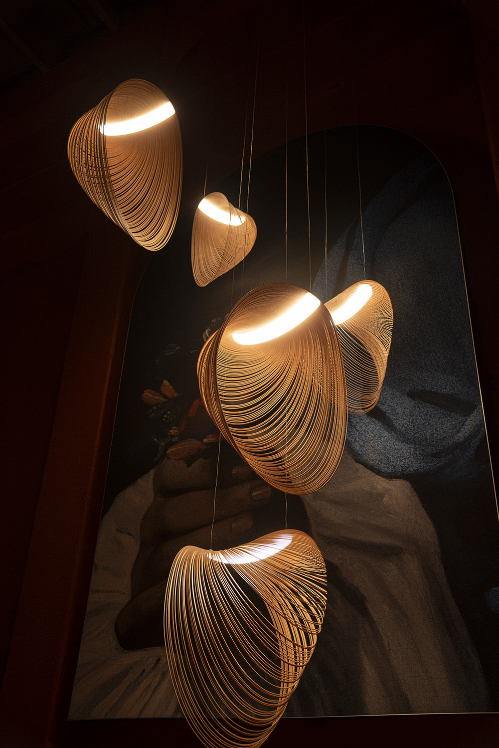 Hanglamp ILLAN met houten kap